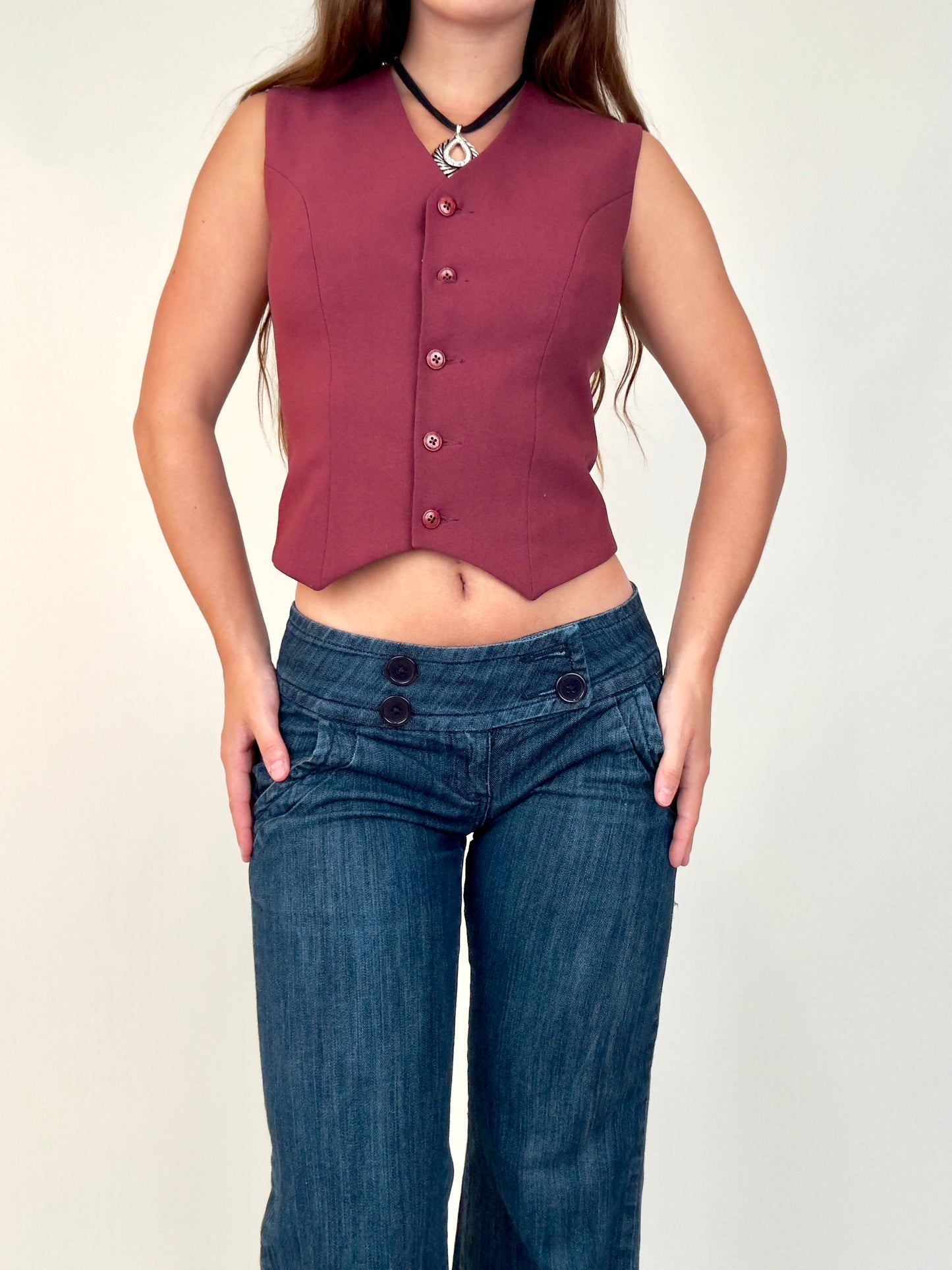 Burgundy Vest | Size US 2