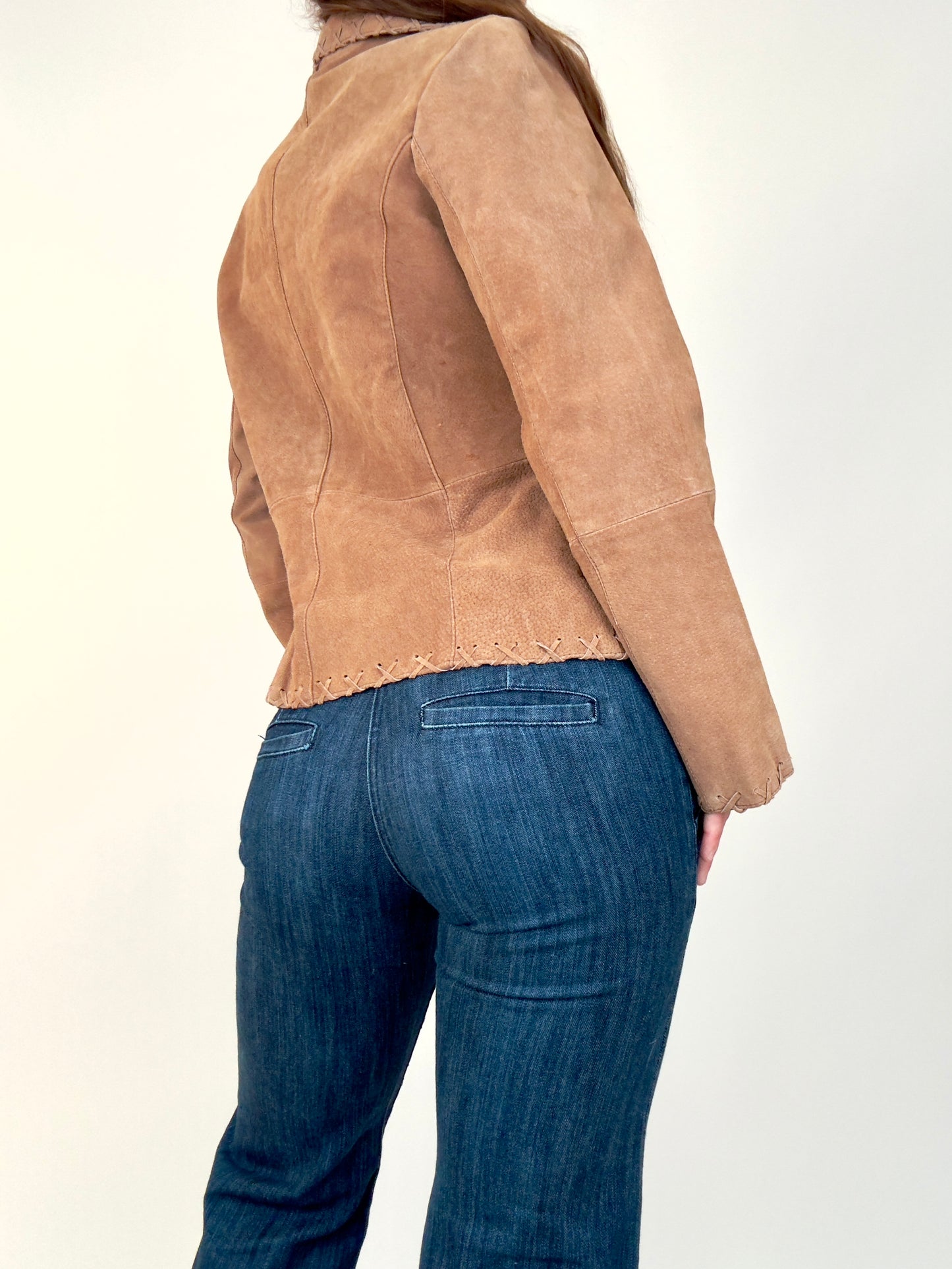 Tan Tie Front Suede Jacket | Size M