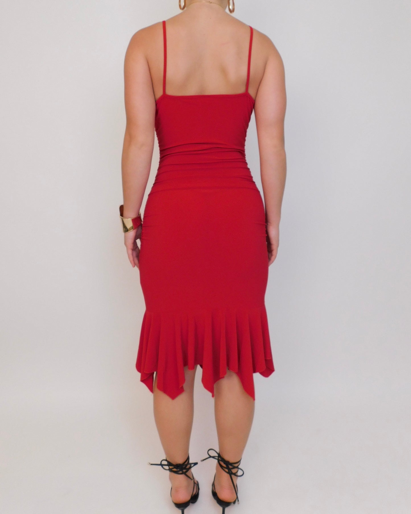 Y2K Red Midi Dress | Size S