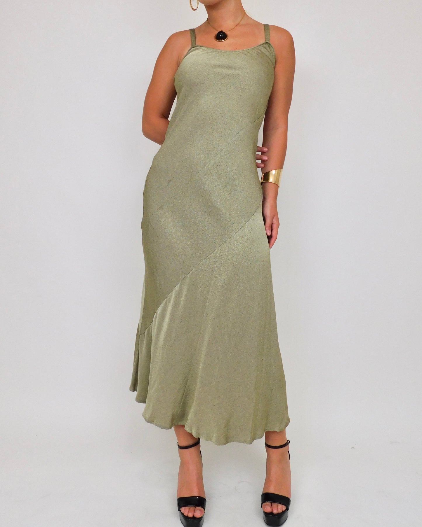 90’s Green Maxi Dress | Size 3