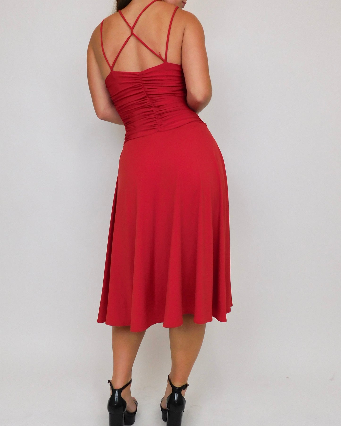 Y2K Red Midi Dress | Size 8