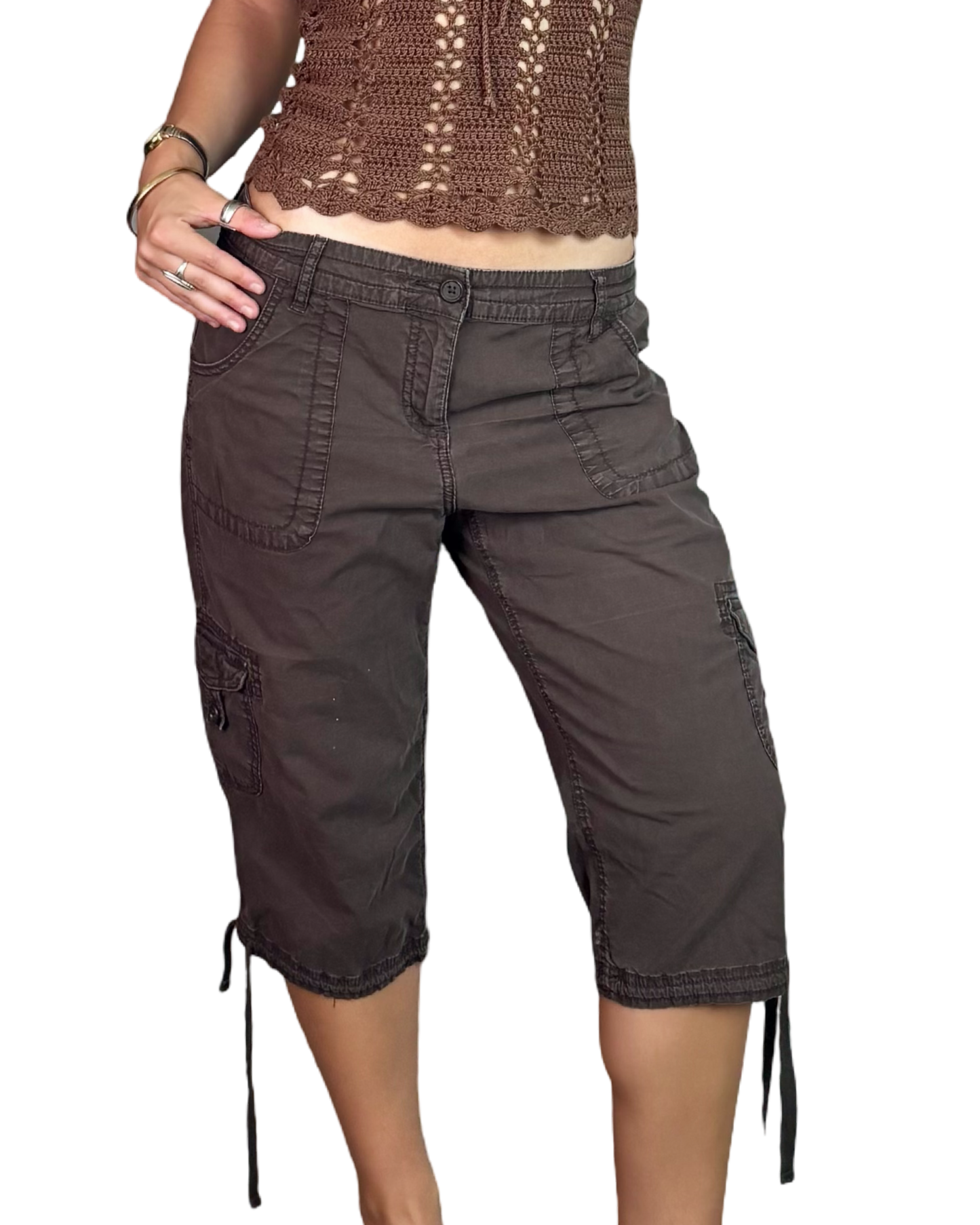 Brown Cargo Capris | Size 31” waist