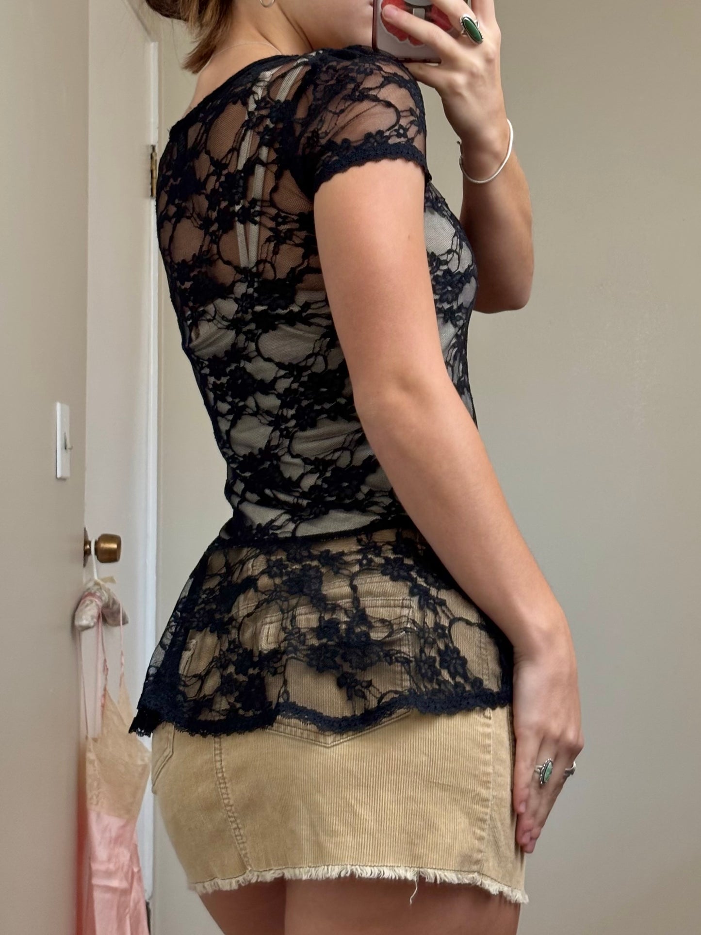 Planet Gold 00’s Lace Top | Size M
