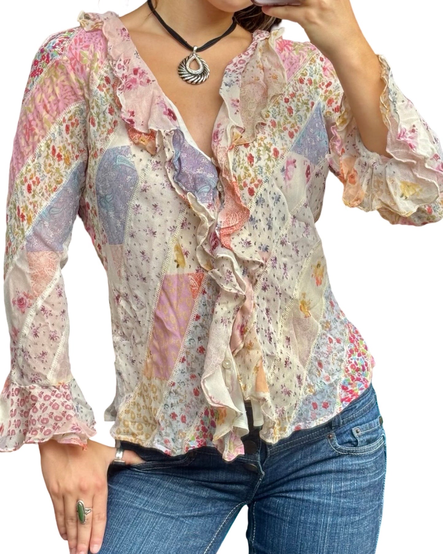 Peter Martin Silk 00’s Top | Size S