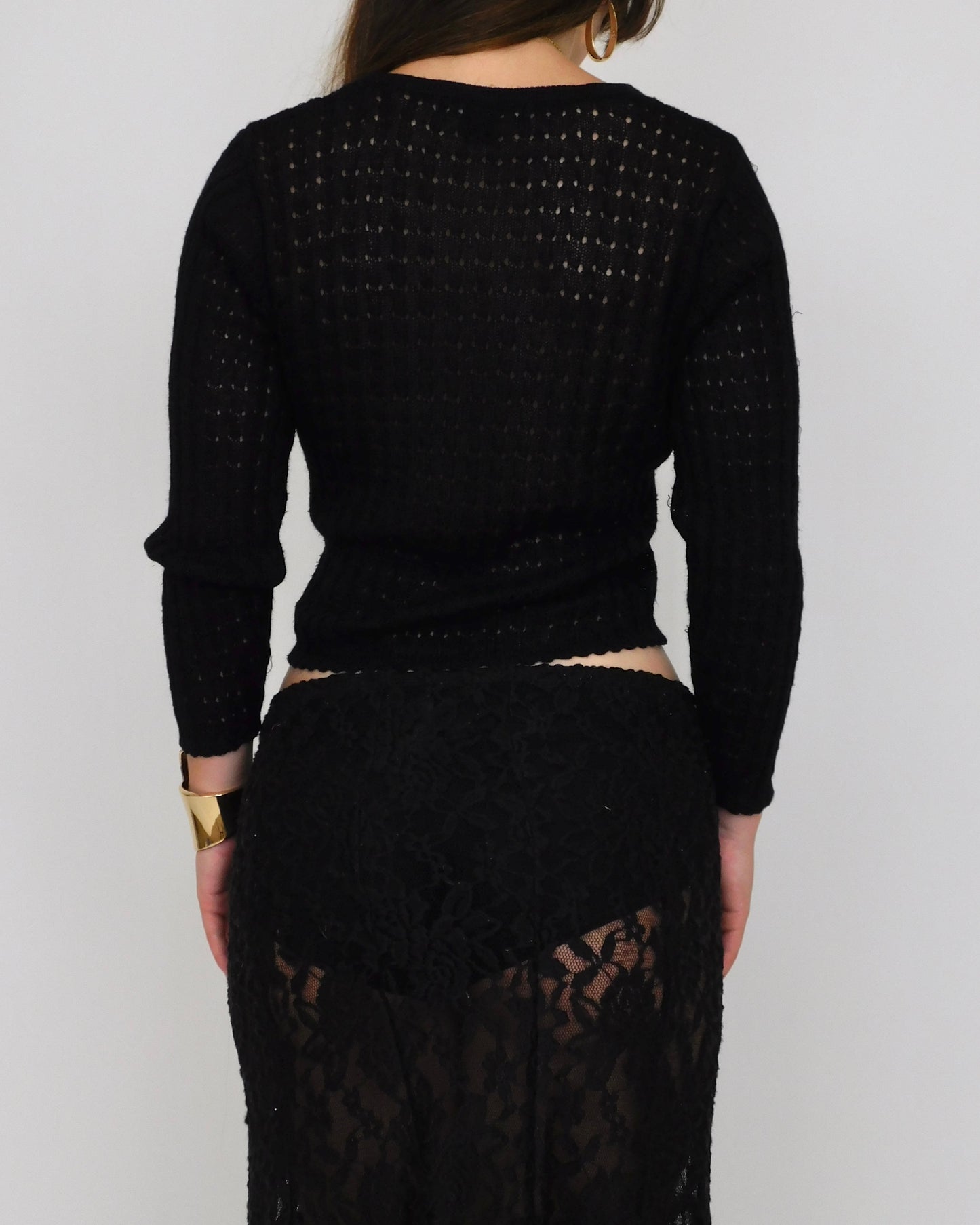 Y2K Crochet Tie Cardigan | Size S