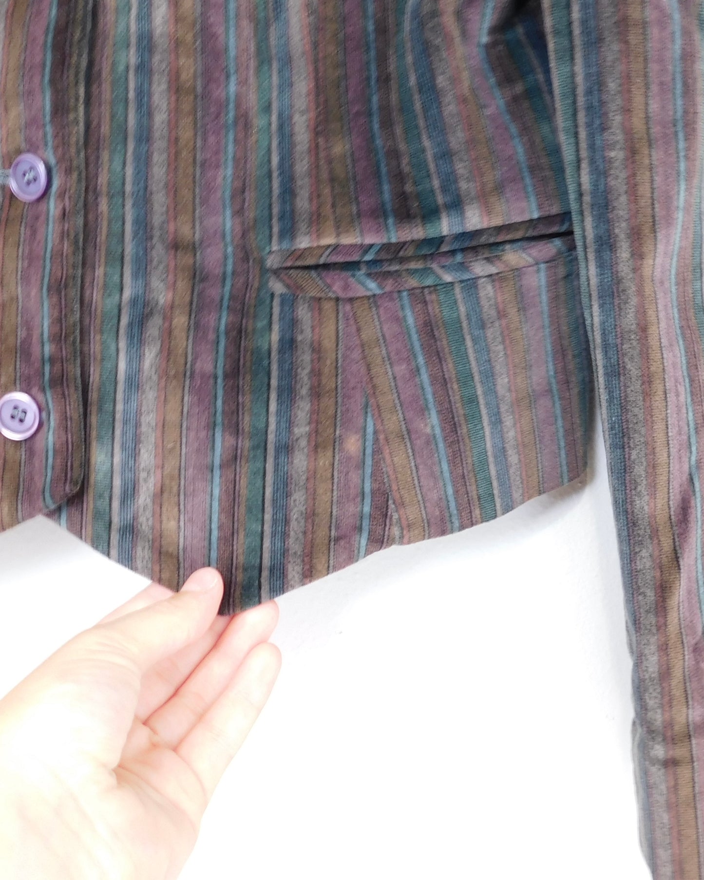 Vintage Velvet Striped Blazer | Size 4