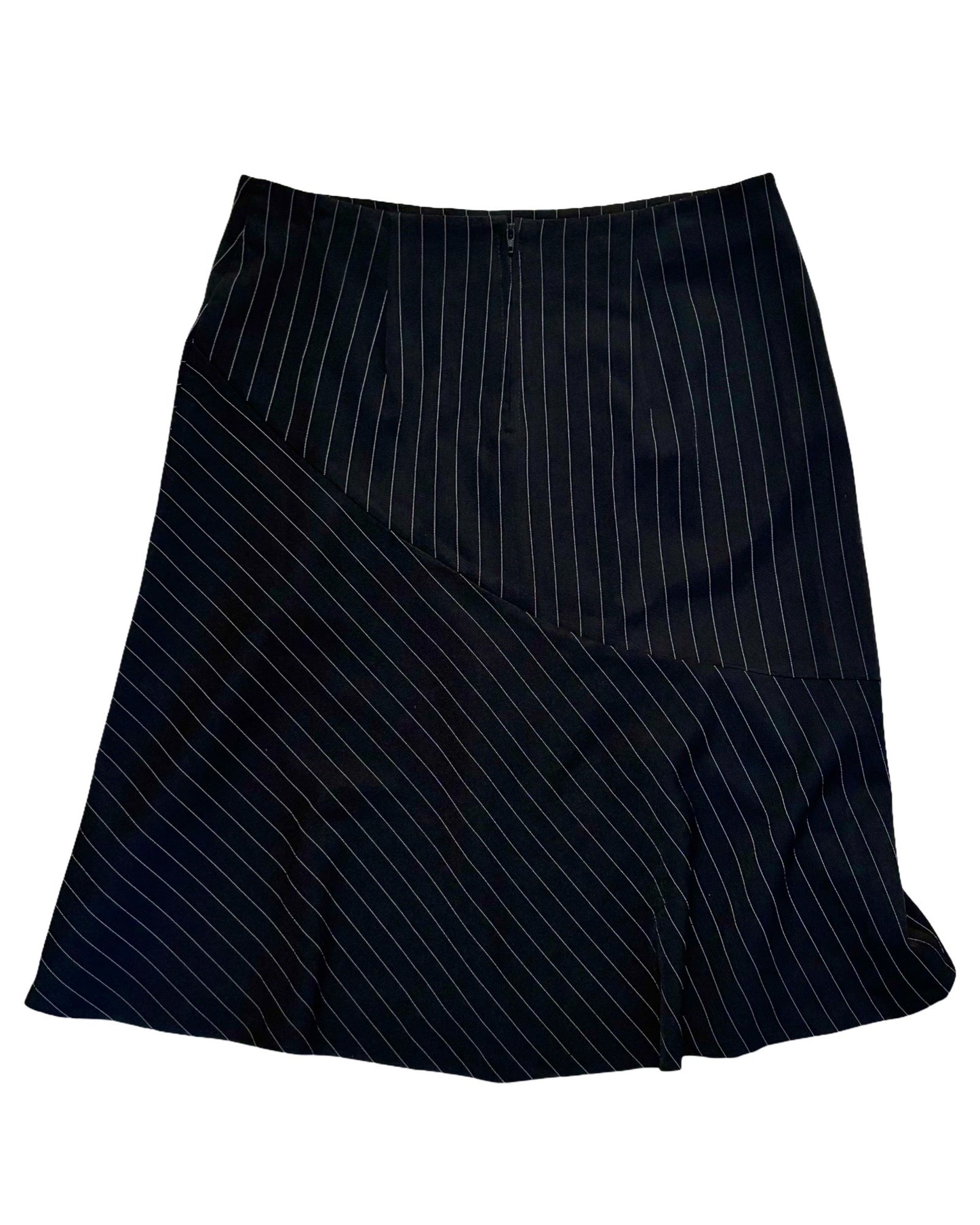 Pinstripe 90’s Midi Skirt | Size 30” waist