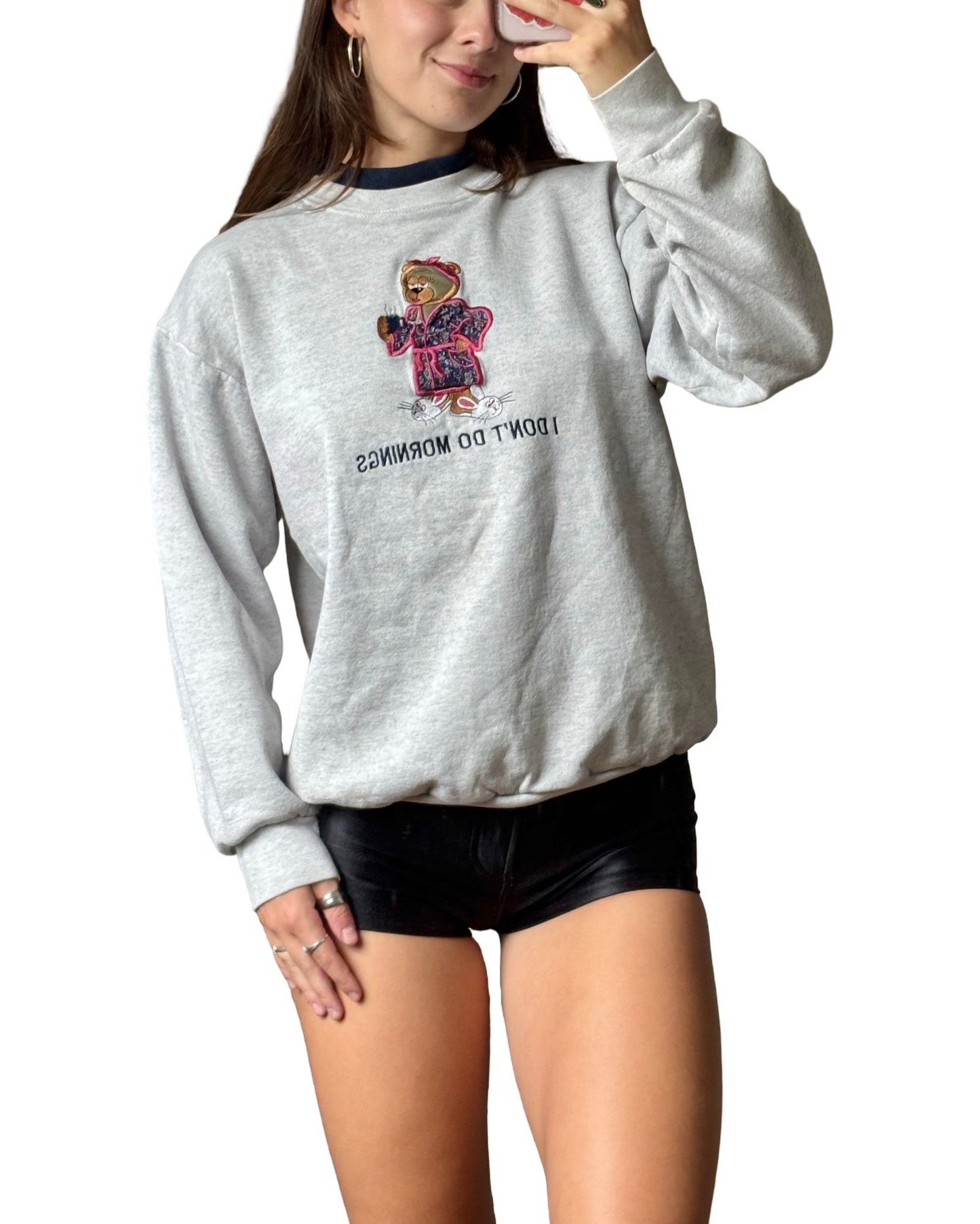 “I Don’t Do Mornings” 90’s Sweatshirt | Size “