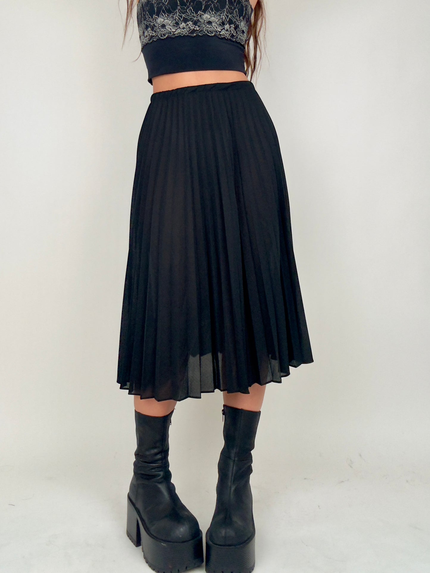 Pleated Sheer Midi | Size 25” waist