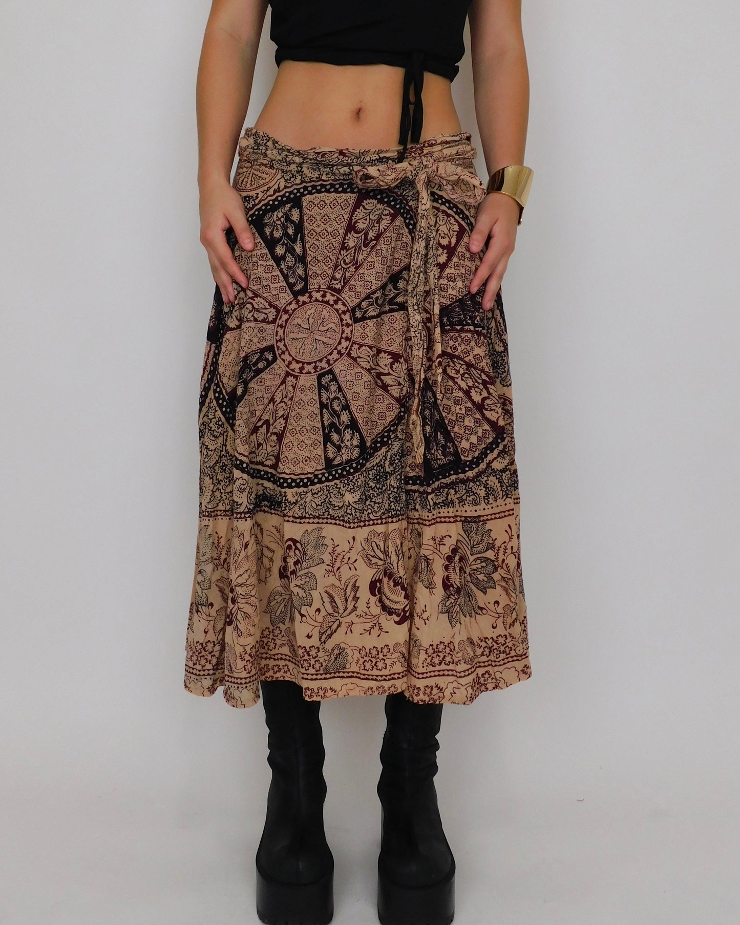 Vintage Wrap Maxi Skirt | One Size