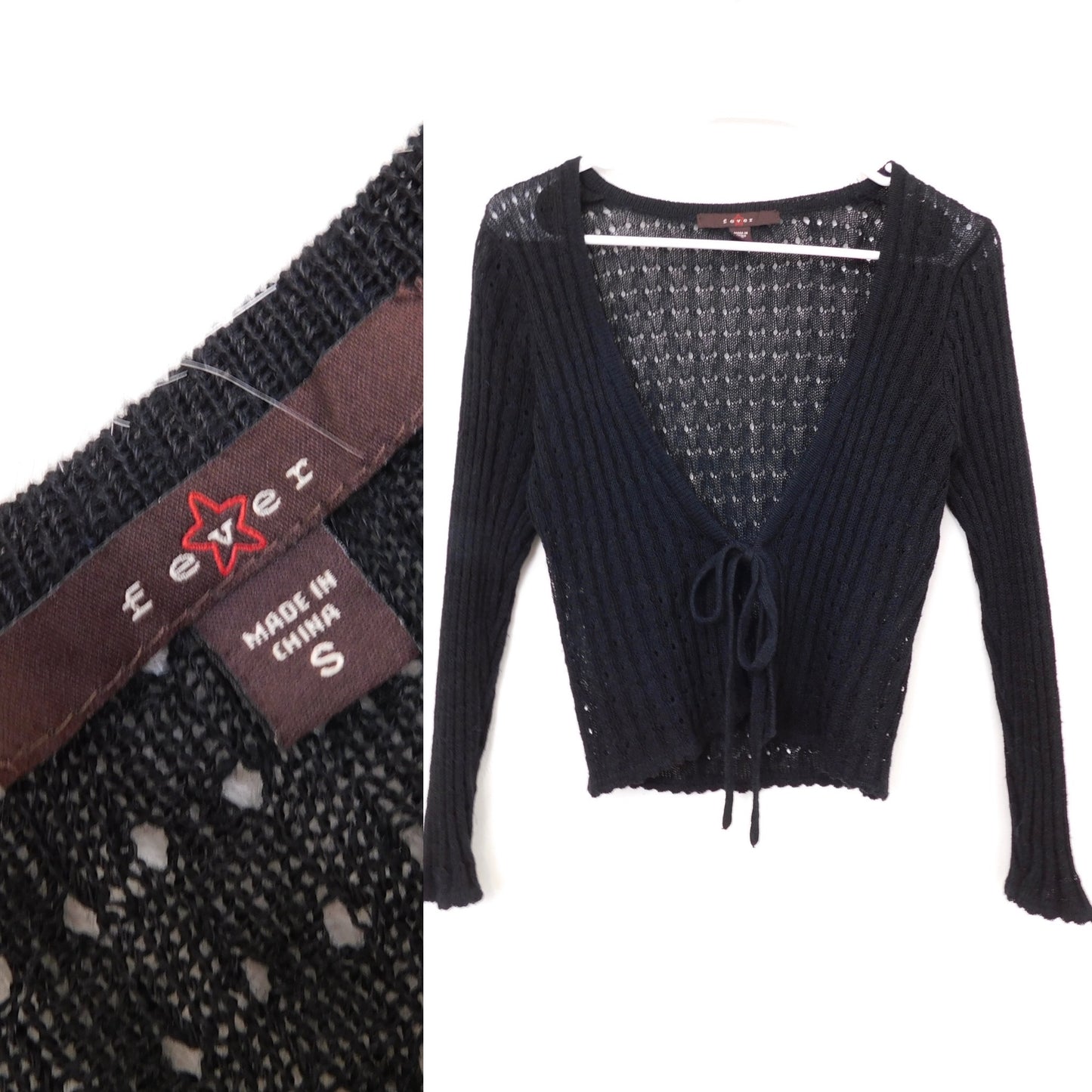 Y2K Crochet Tie Cardigan | Size S