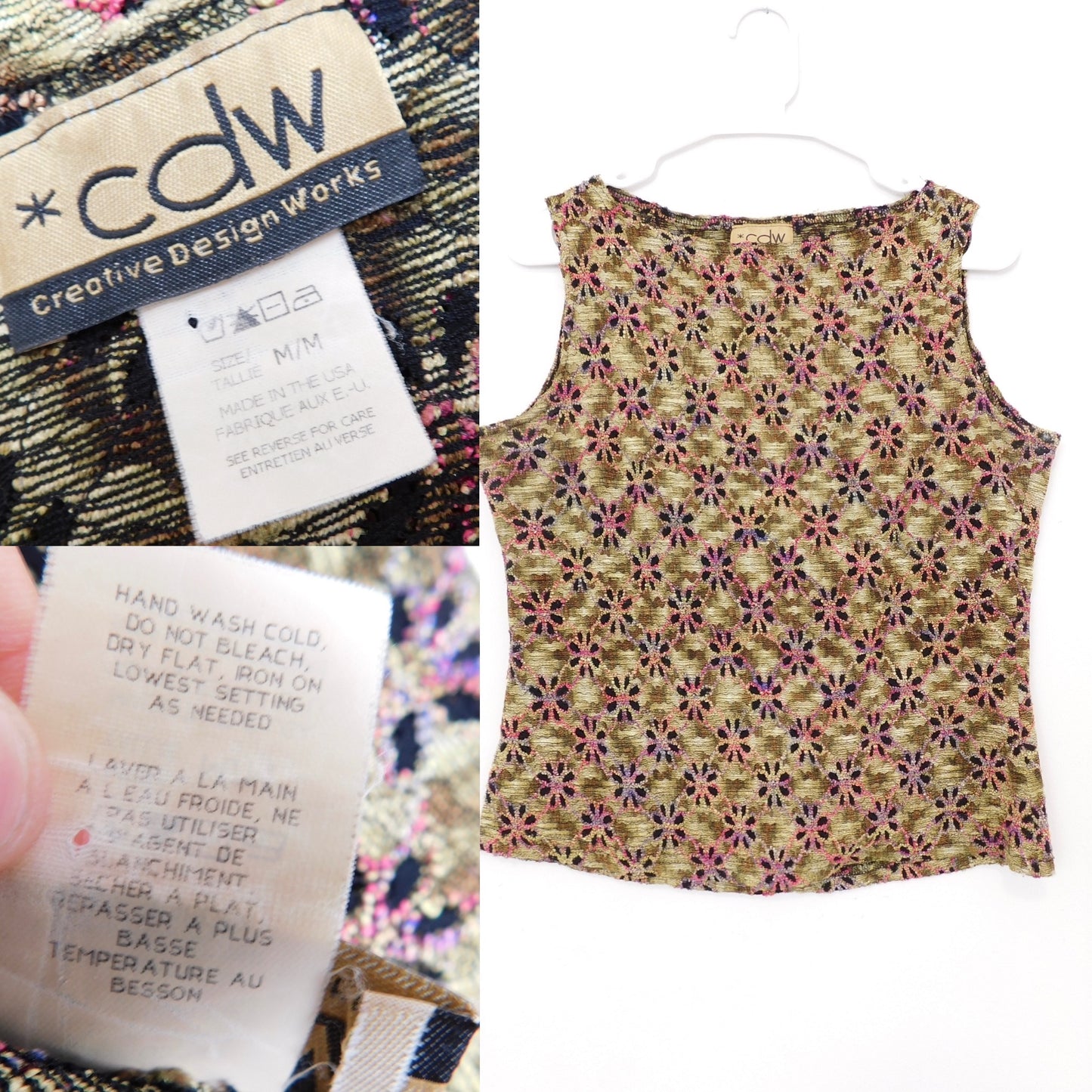 90’s Flower Boat Neck Tank | Size M