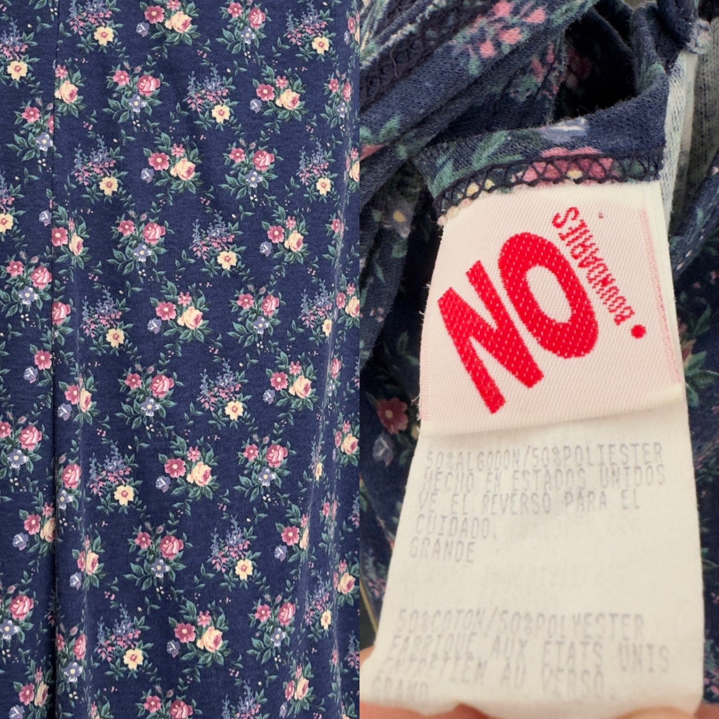 Navy Floral Mini | Size L