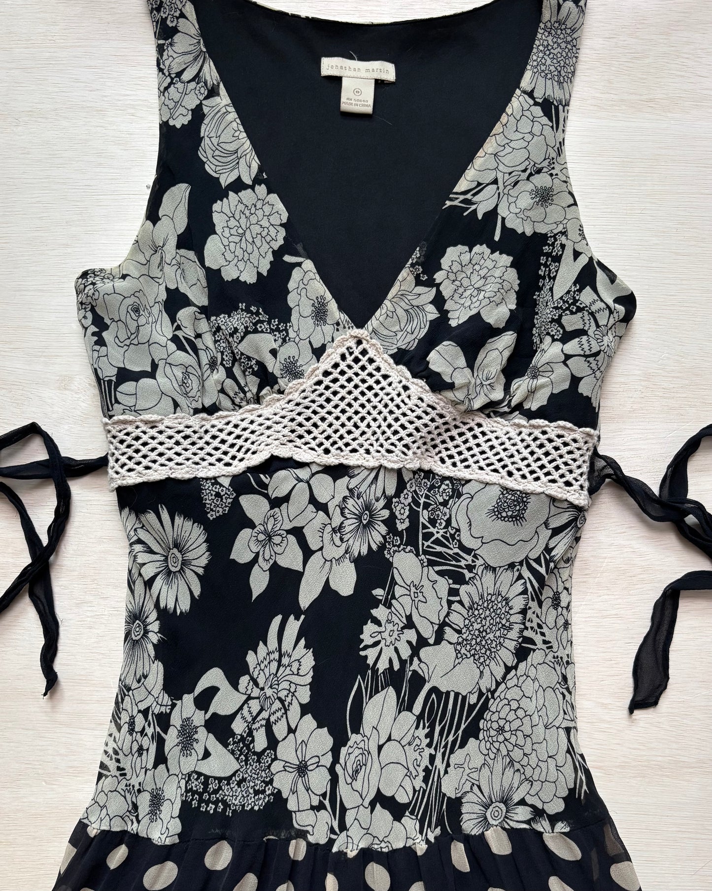 Tiered 90’s Silk Maxi Dress | Size S/M