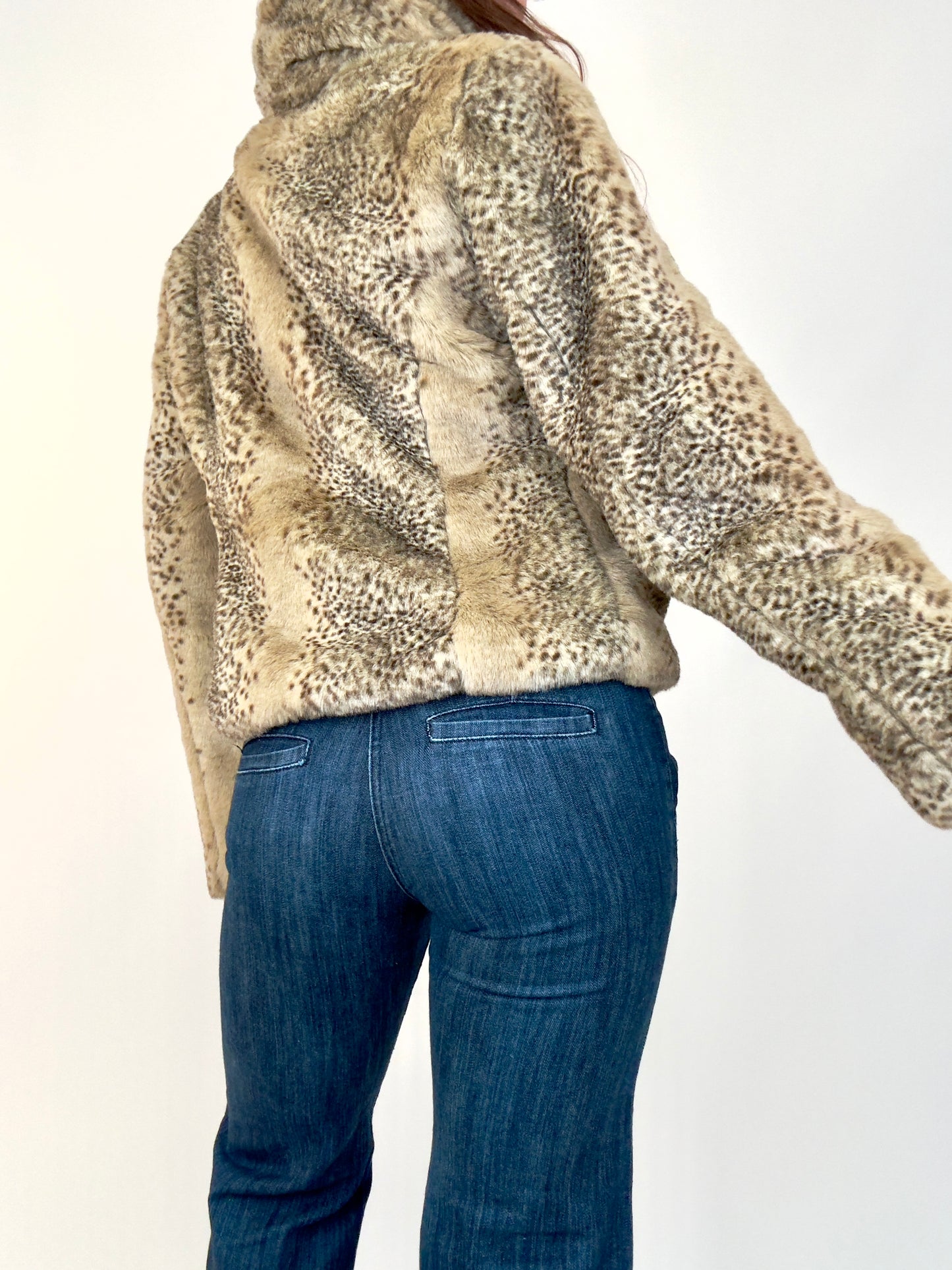 Cheetah Print Fur Jacket | Size M