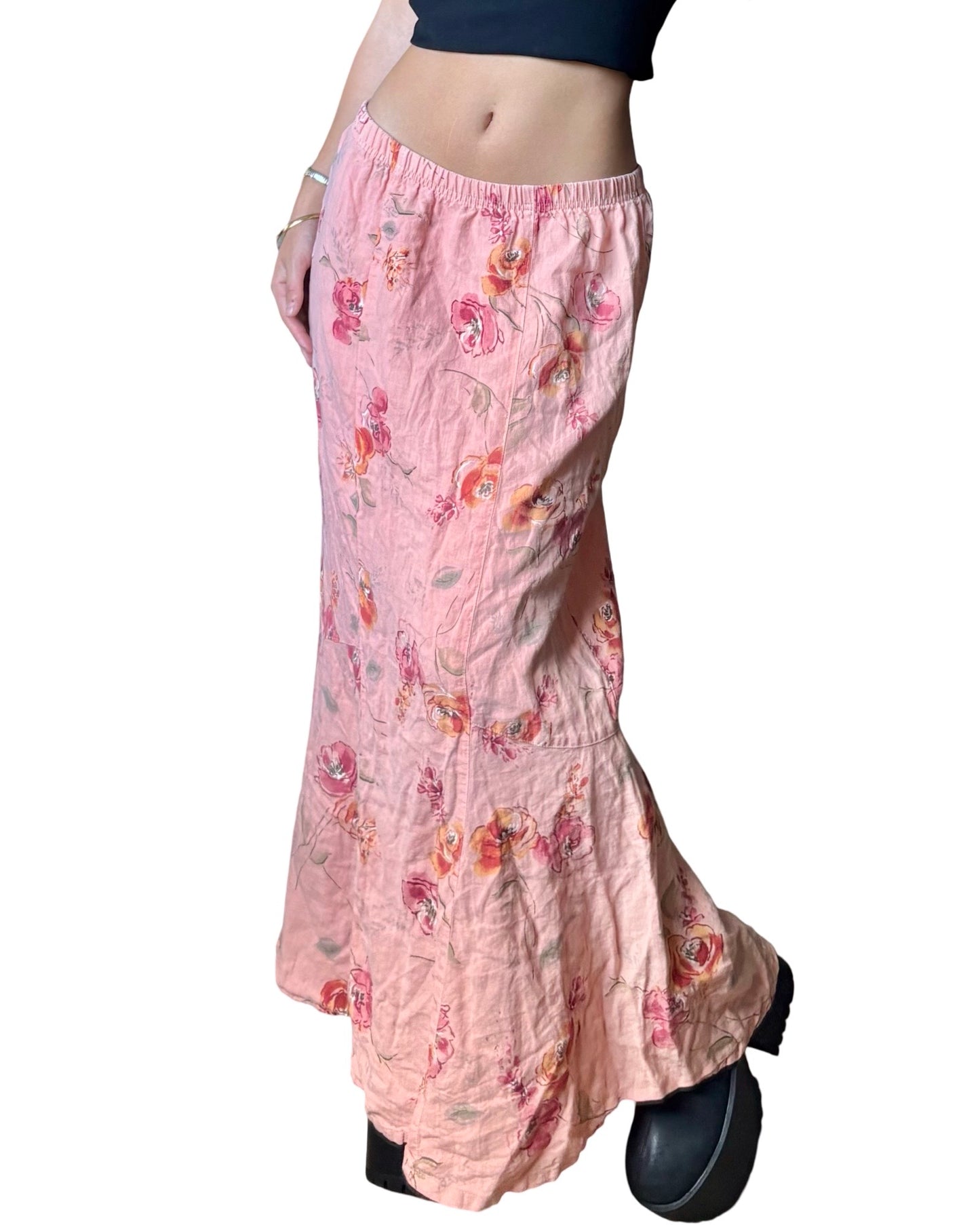 Pink 90’s Floral Maxi | 29” waist