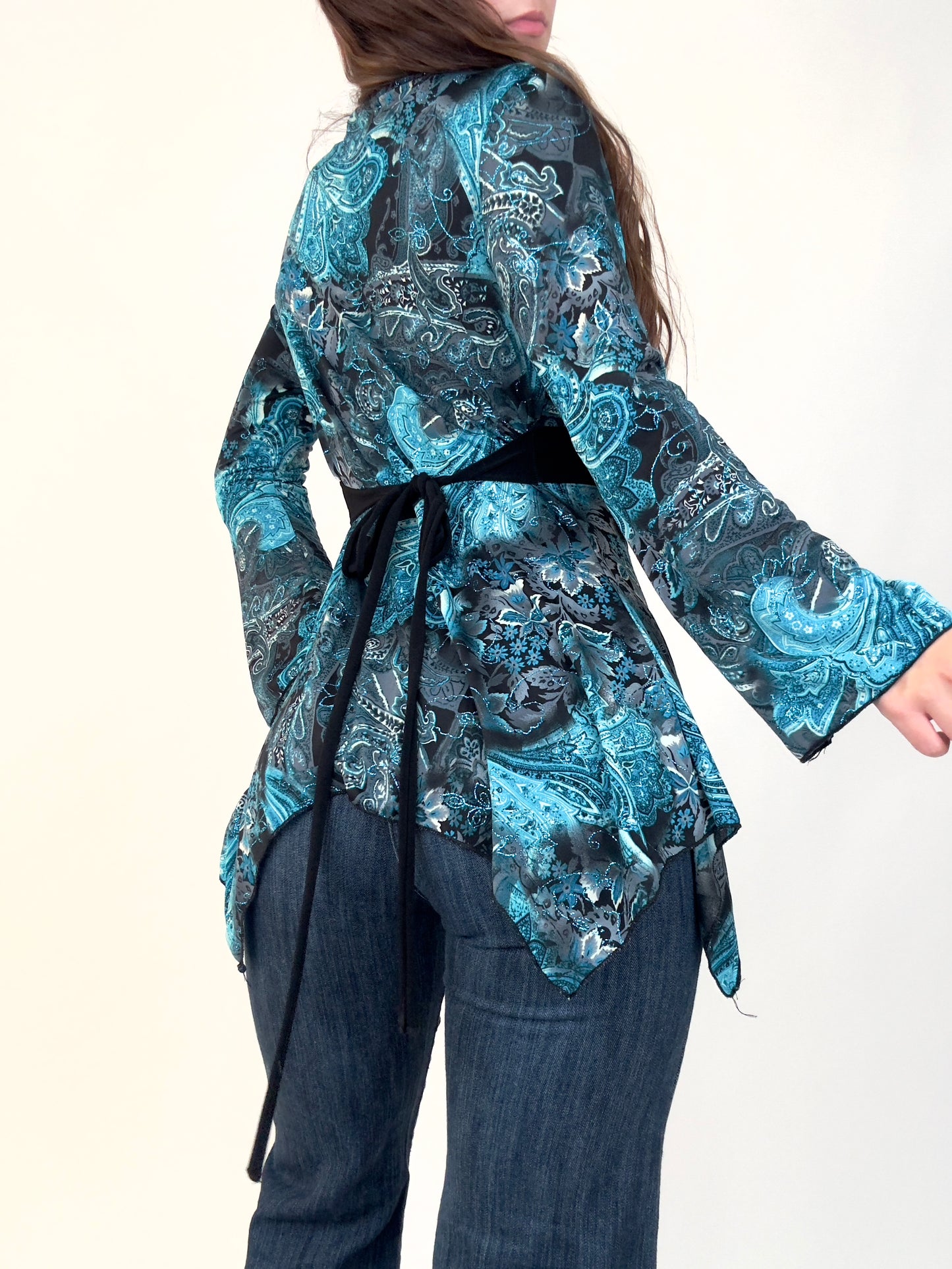 Blue Bell Sleeve Blouse | Size M