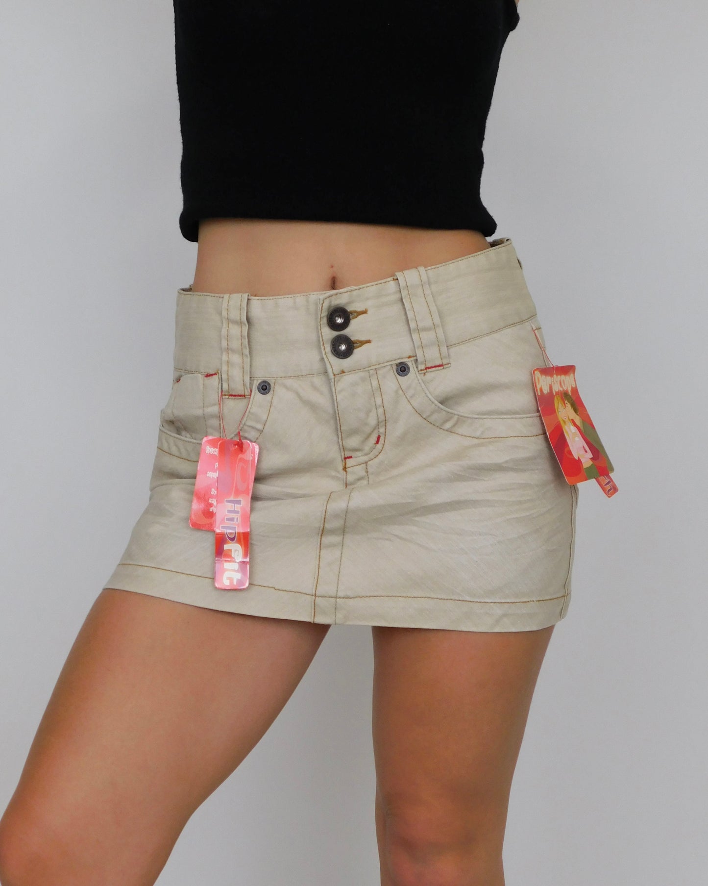 Y2K Deadstock khaki mini skirt | Size 7
