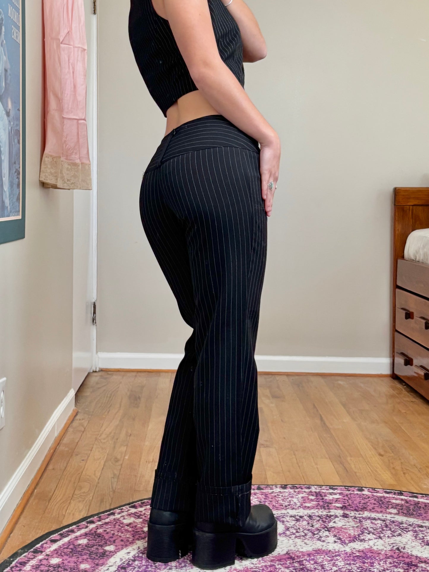 Pinstripe 90’s Trouser | Size 27” Waist