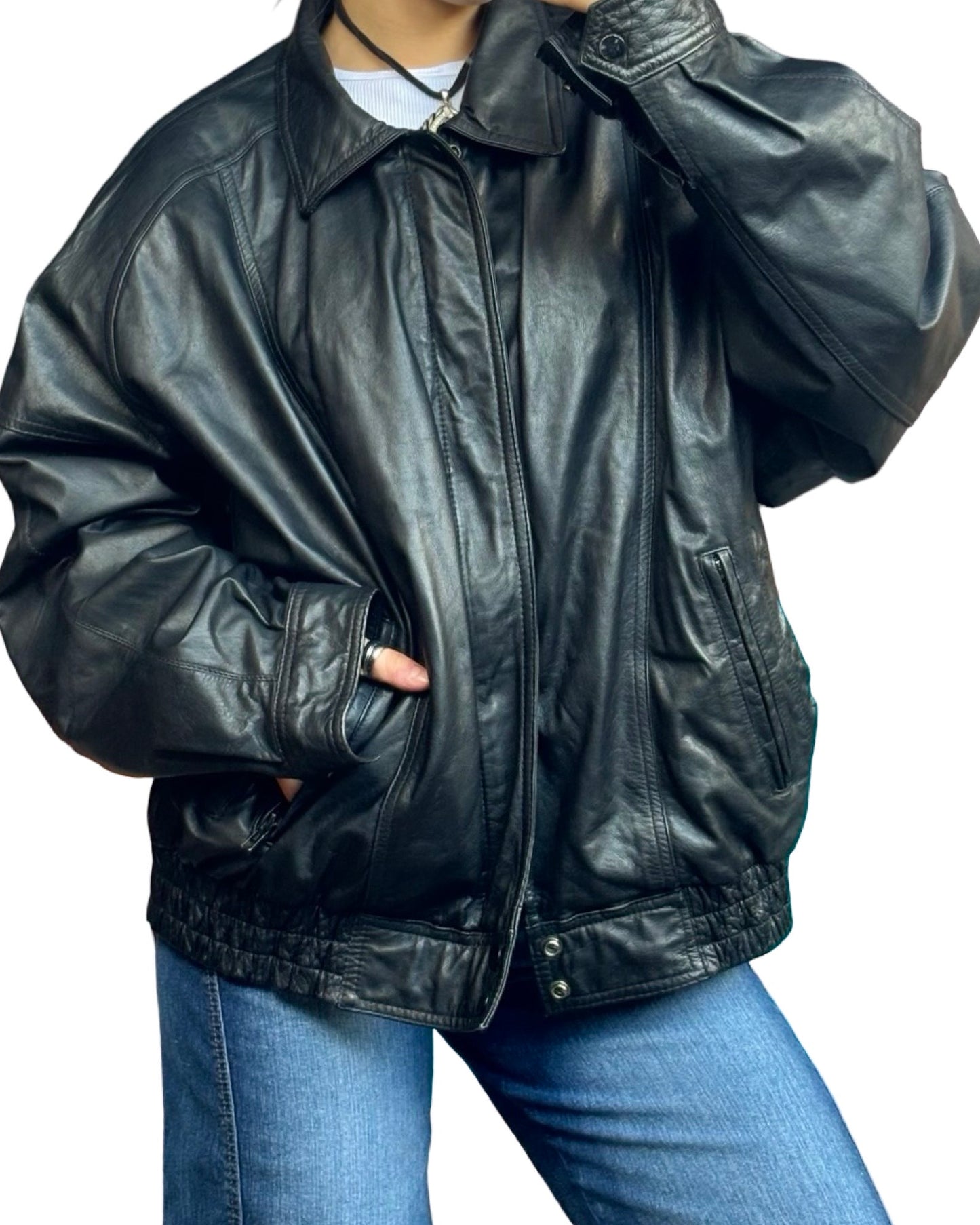 Byrnes & Baker 90’s Genuine Leather Jacket | Size XL