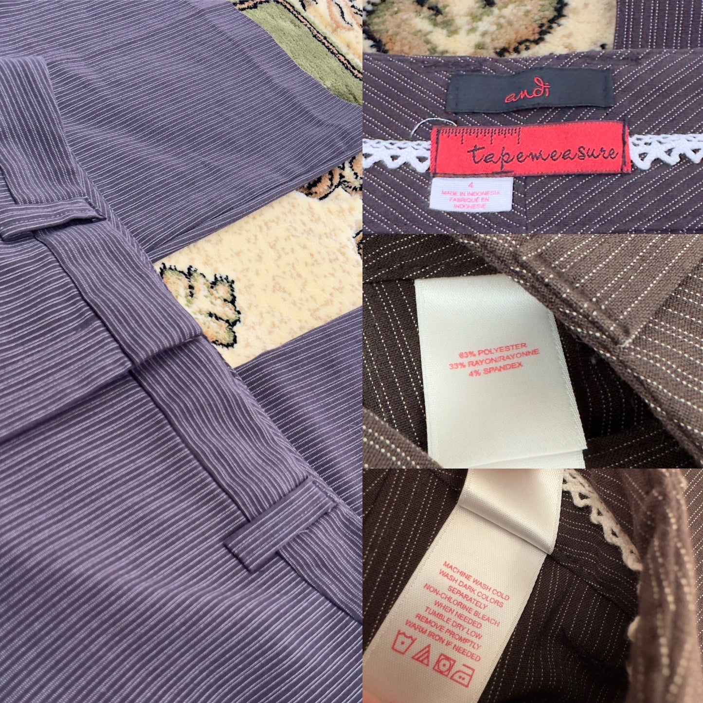Andi Brown Pinstripe Trousers | Size US 4