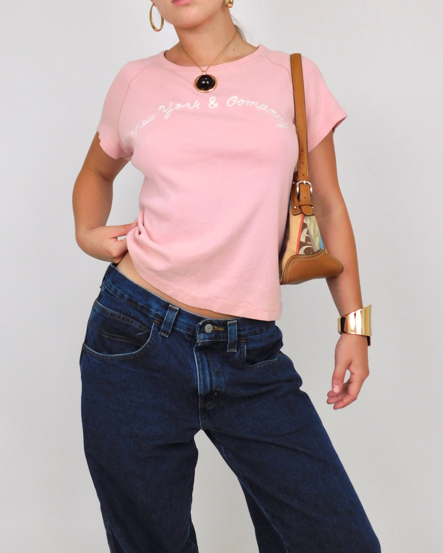 Y2K Pink Baby Tee | Size L