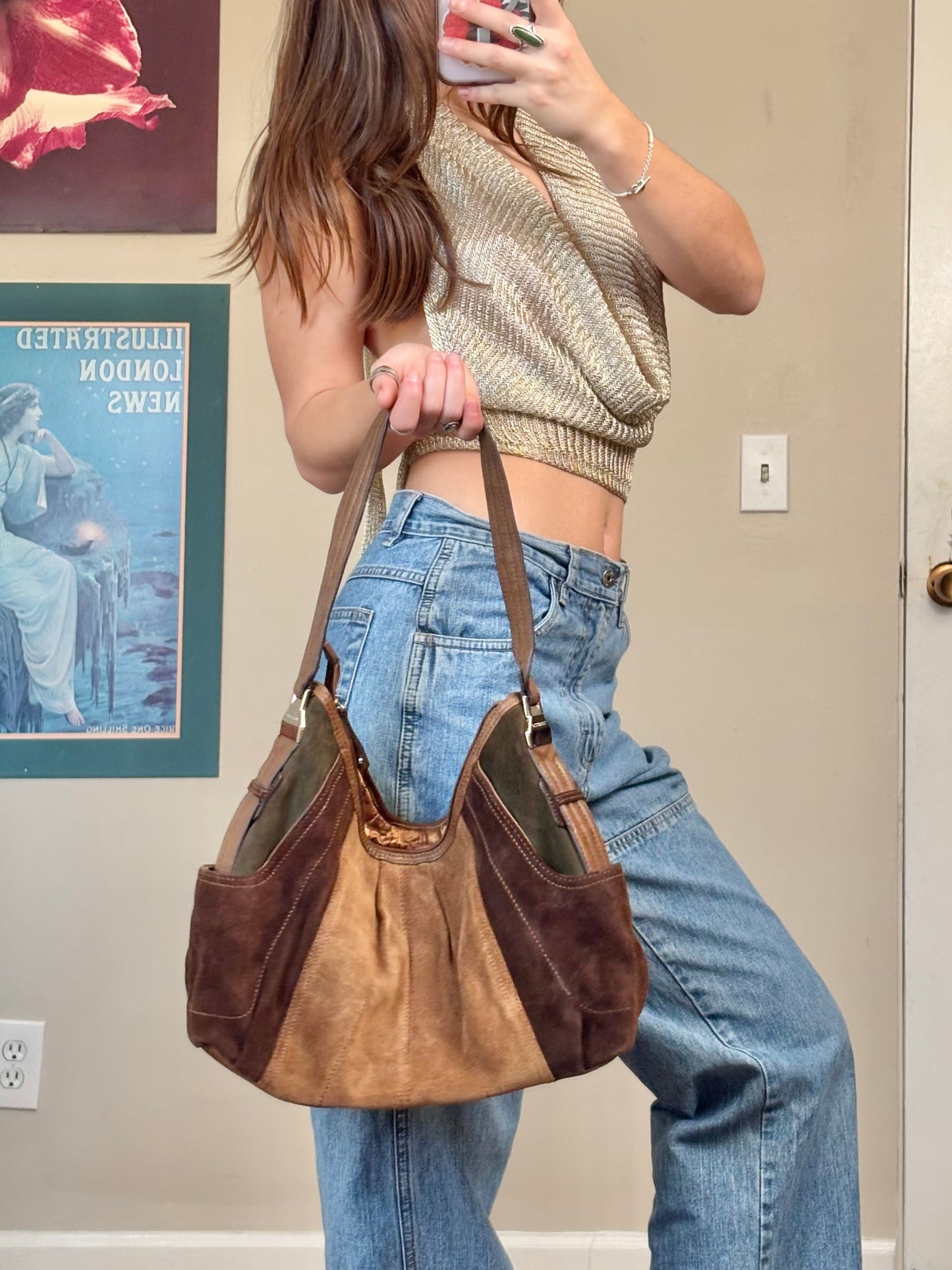 Brown 90's Suede Purse