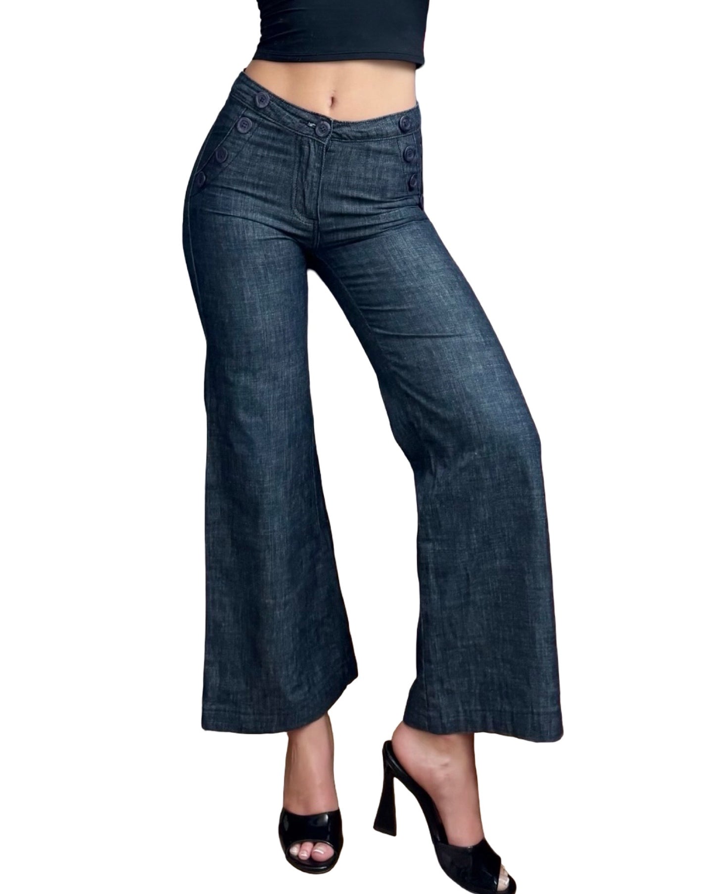 Cappuccino Button Jeans | Size 4
