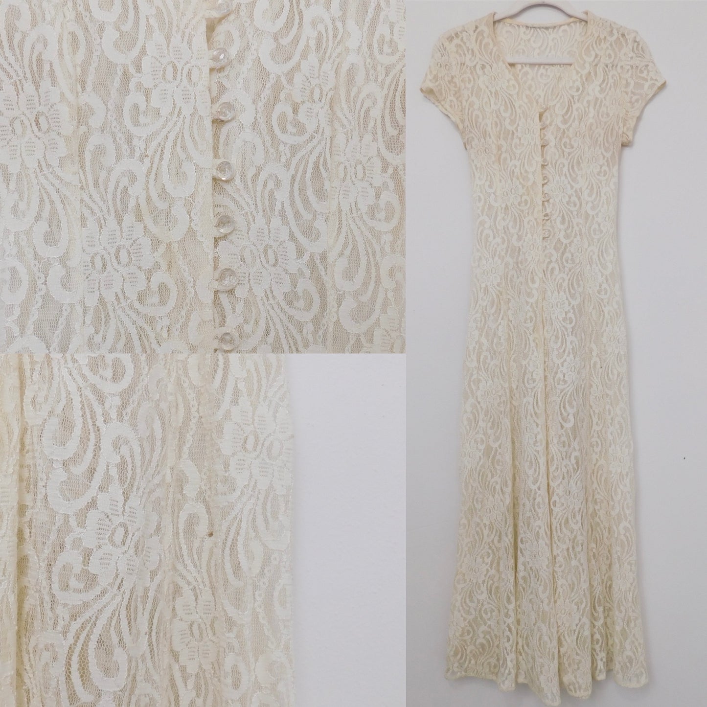 Vintage Lace Maxi Dress | Size S