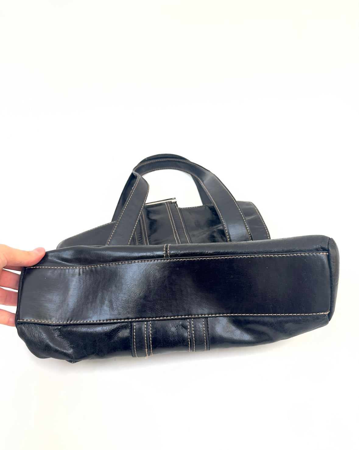90’s Black Leather Buckle Purse