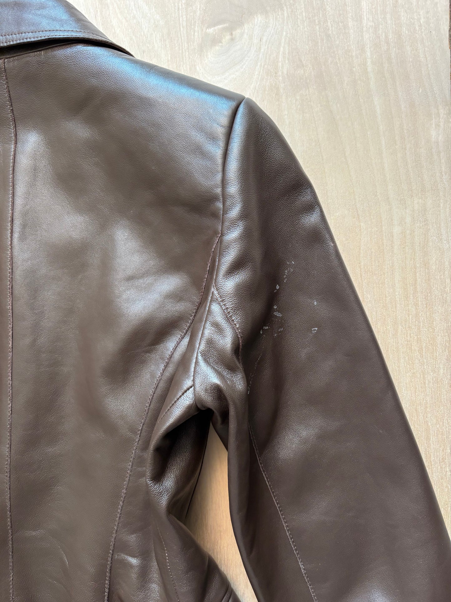Brown 00’s Leather Jacket | Size S