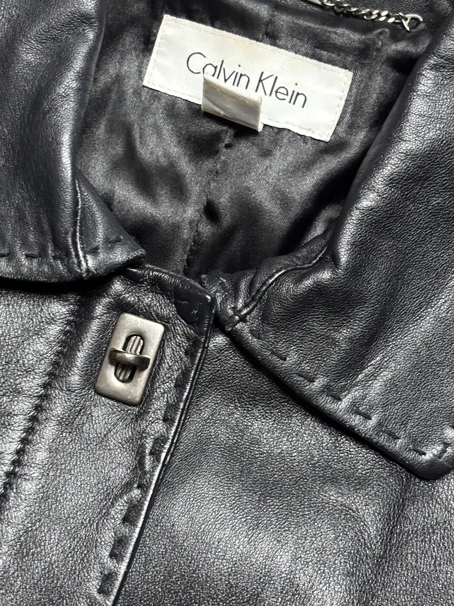 Calvin Klein 90’s Leather Jacket | Size M