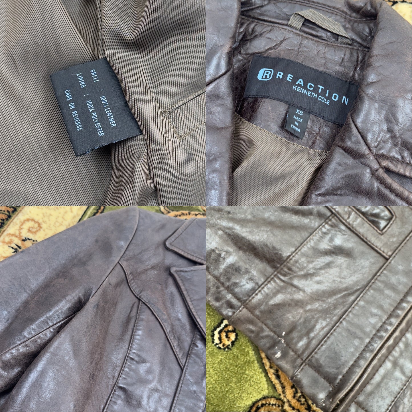Brown Fitted Leather Jacket | Size XS