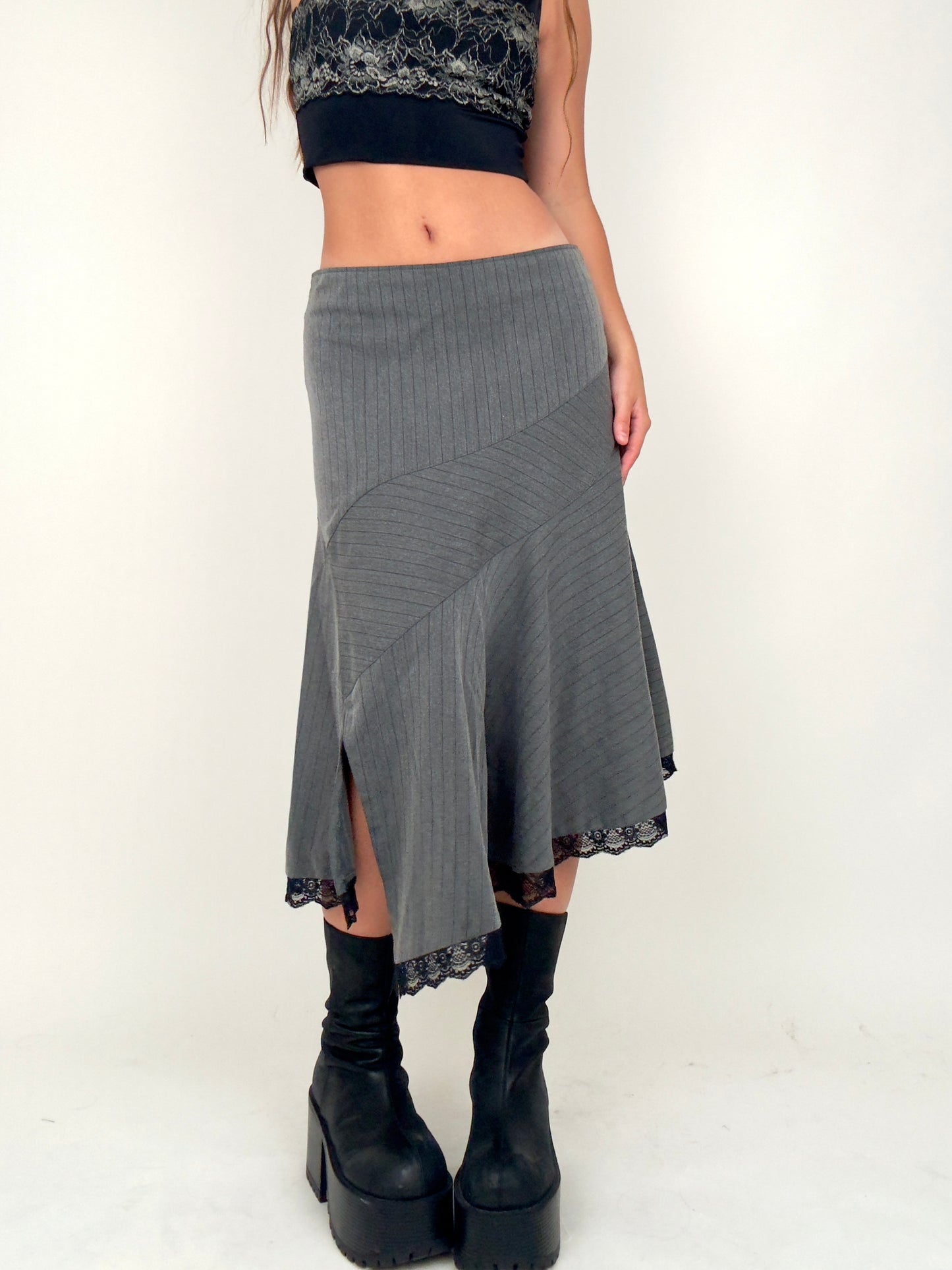 Pinstripe Lace Midi | Size 30” waist