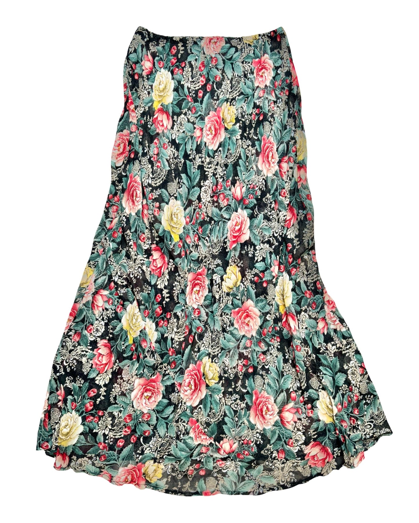 Floral 90’s Mesh Skirt | 28” Waist