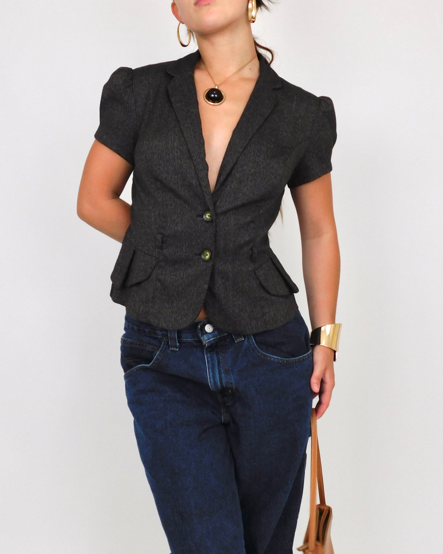 Y2K Short Sleeve Blazer | Size L
