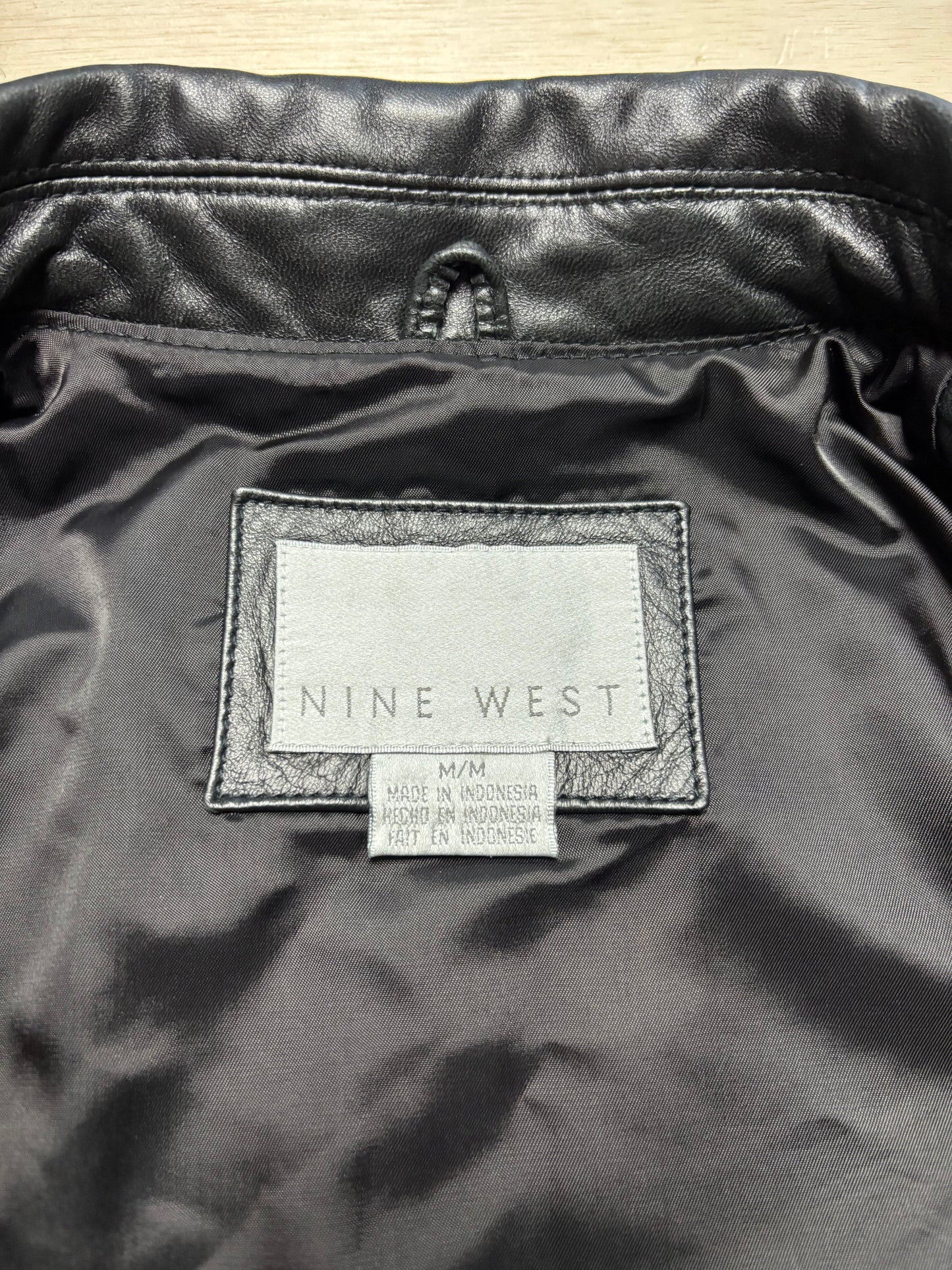 Nine West 90’s Genuine Leather Blazer | Size M
