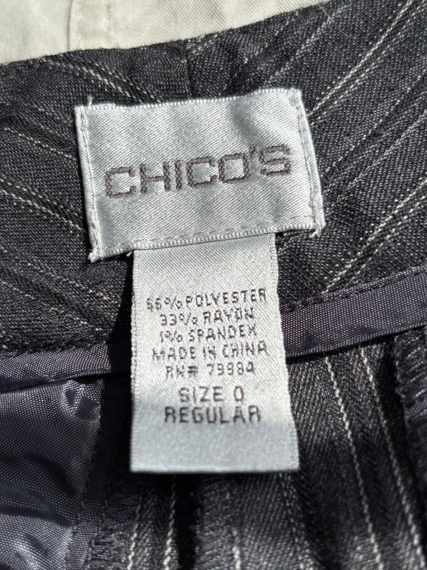 Chico's 00's Pinstripe Pant | Size 28” Waist