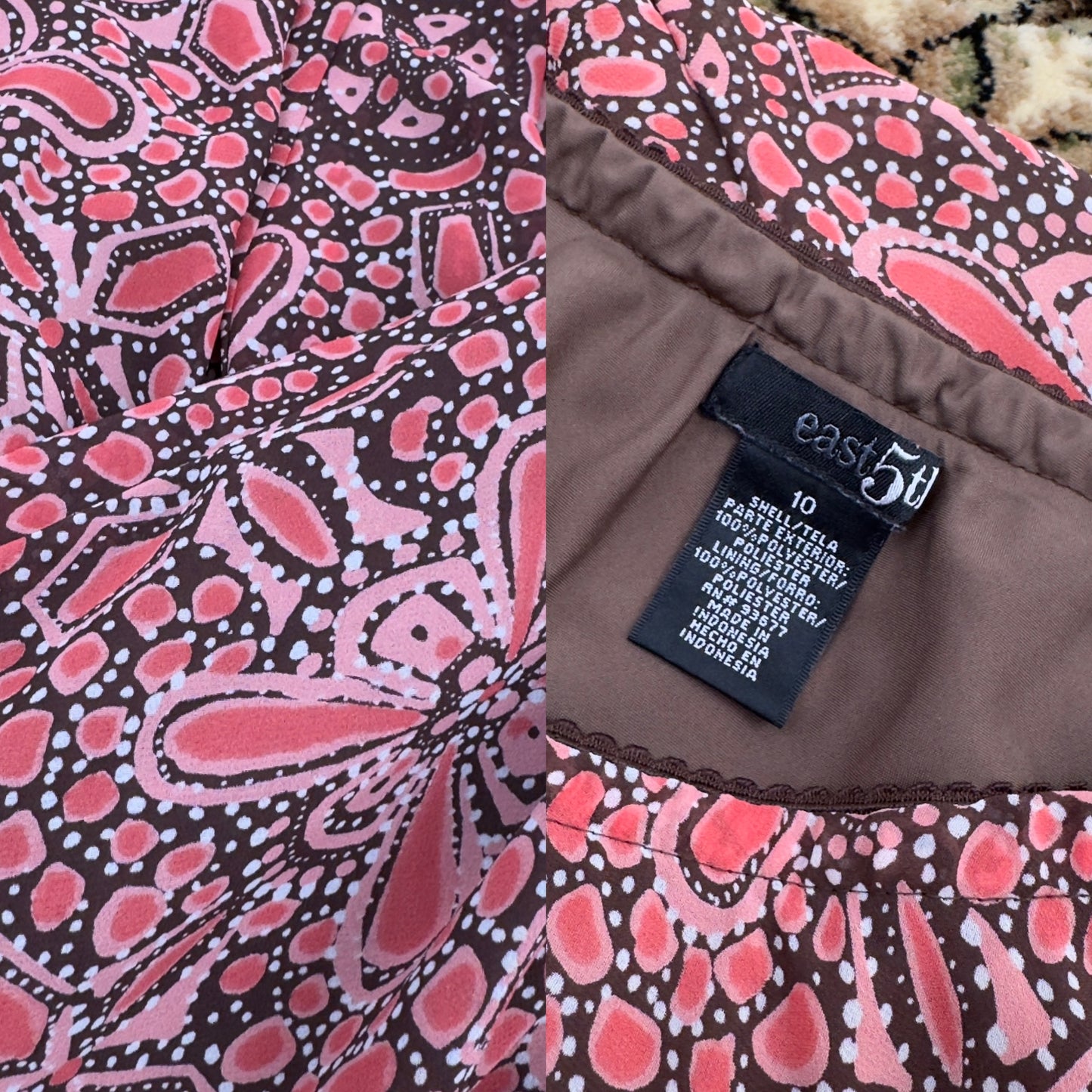 Pink Geometric Midi | Size 27” waist