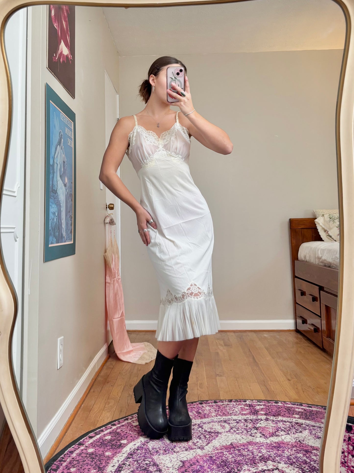 Cream 90’s Lace Slip | Size S