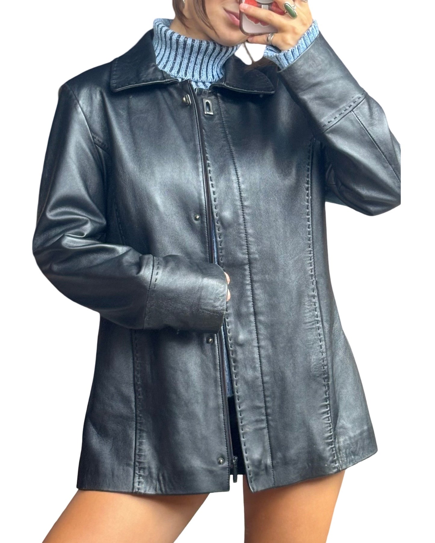 Calvin Klein 90’s Leather Jacket | Size M