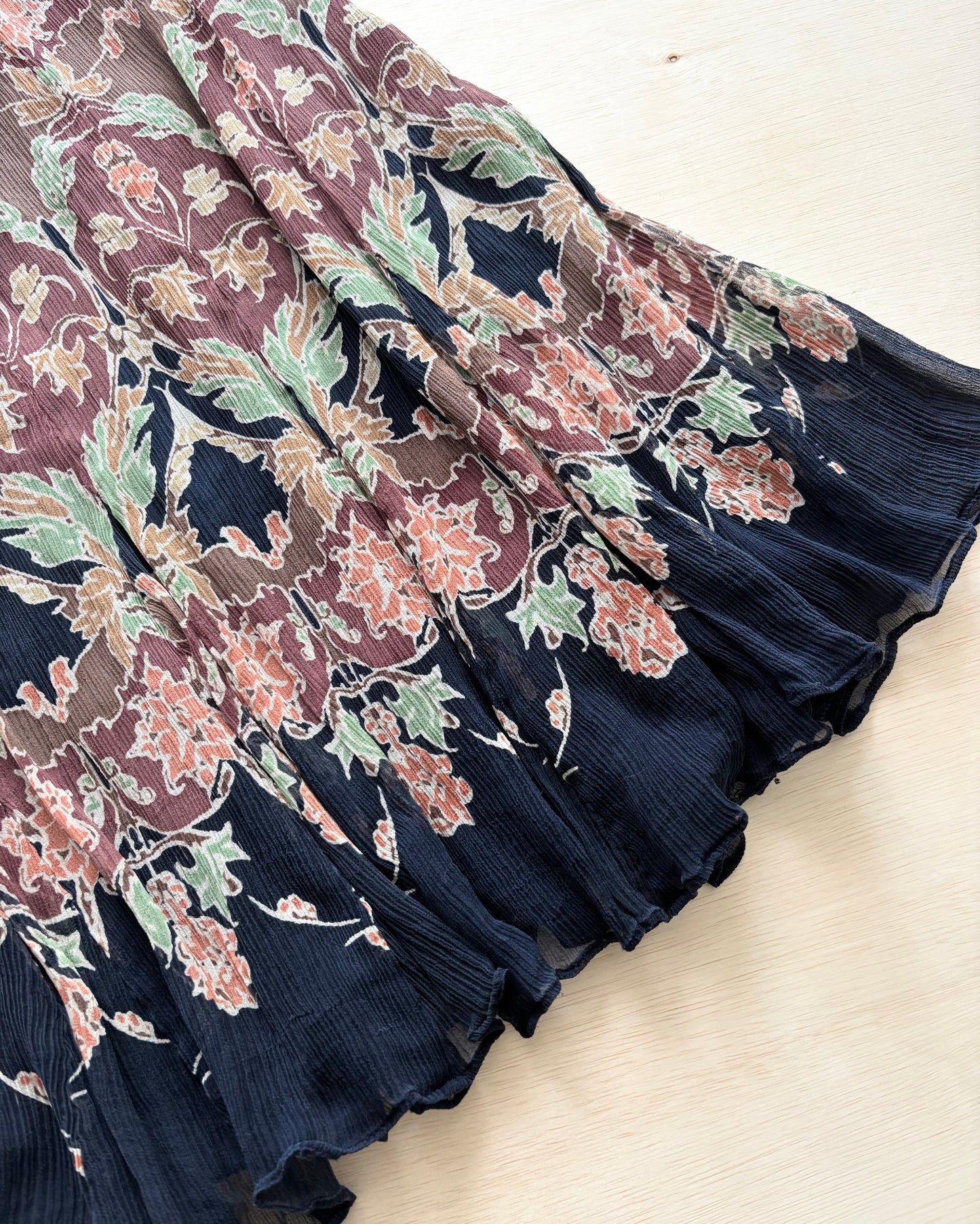 Y2K Silk Printed Skirt | Size 32” waist