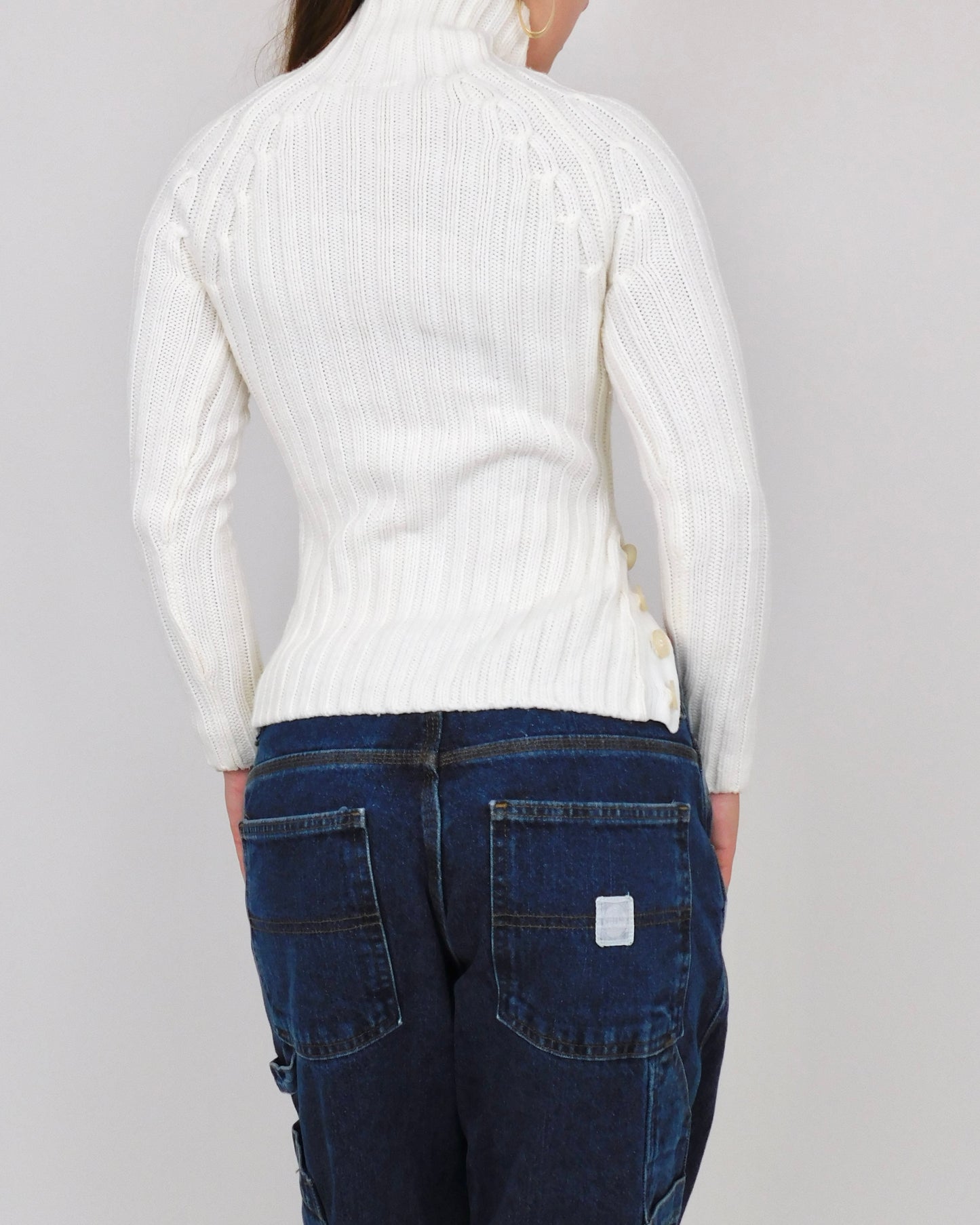 Vintage Asymmetric Button Sweater | Size XS