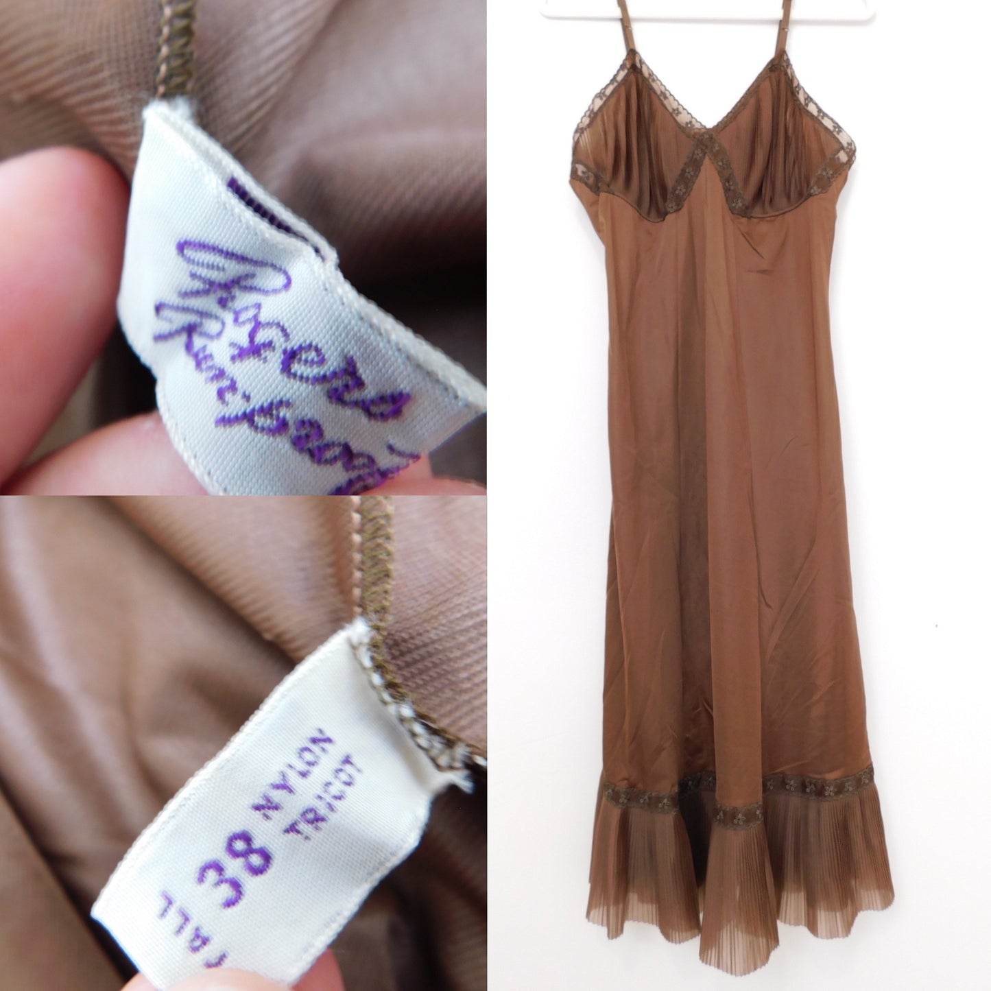 Vintage Brown Slip Dress | Size L