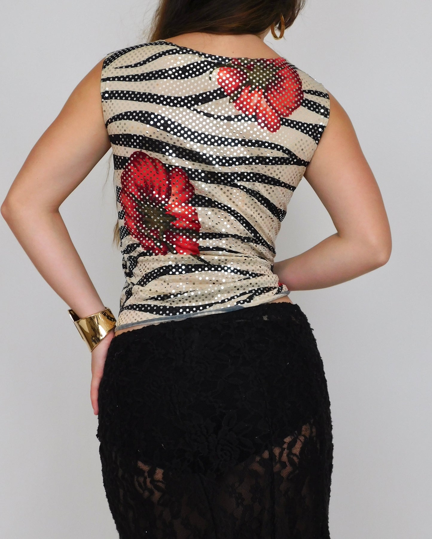 Floral Shimmer Top | Size L