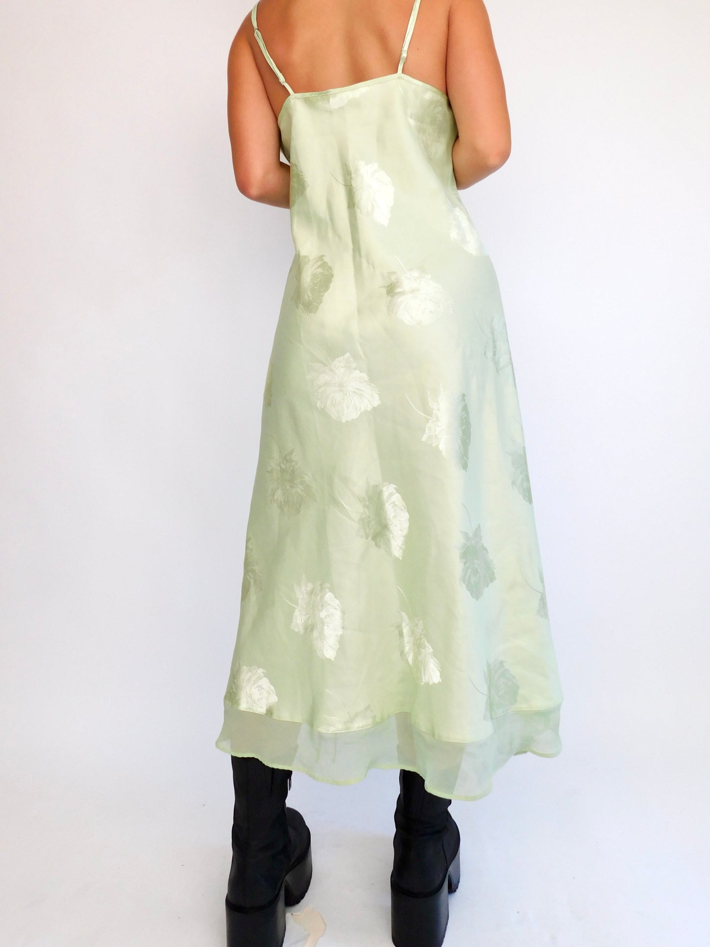 Green Floral Slip | Size L
