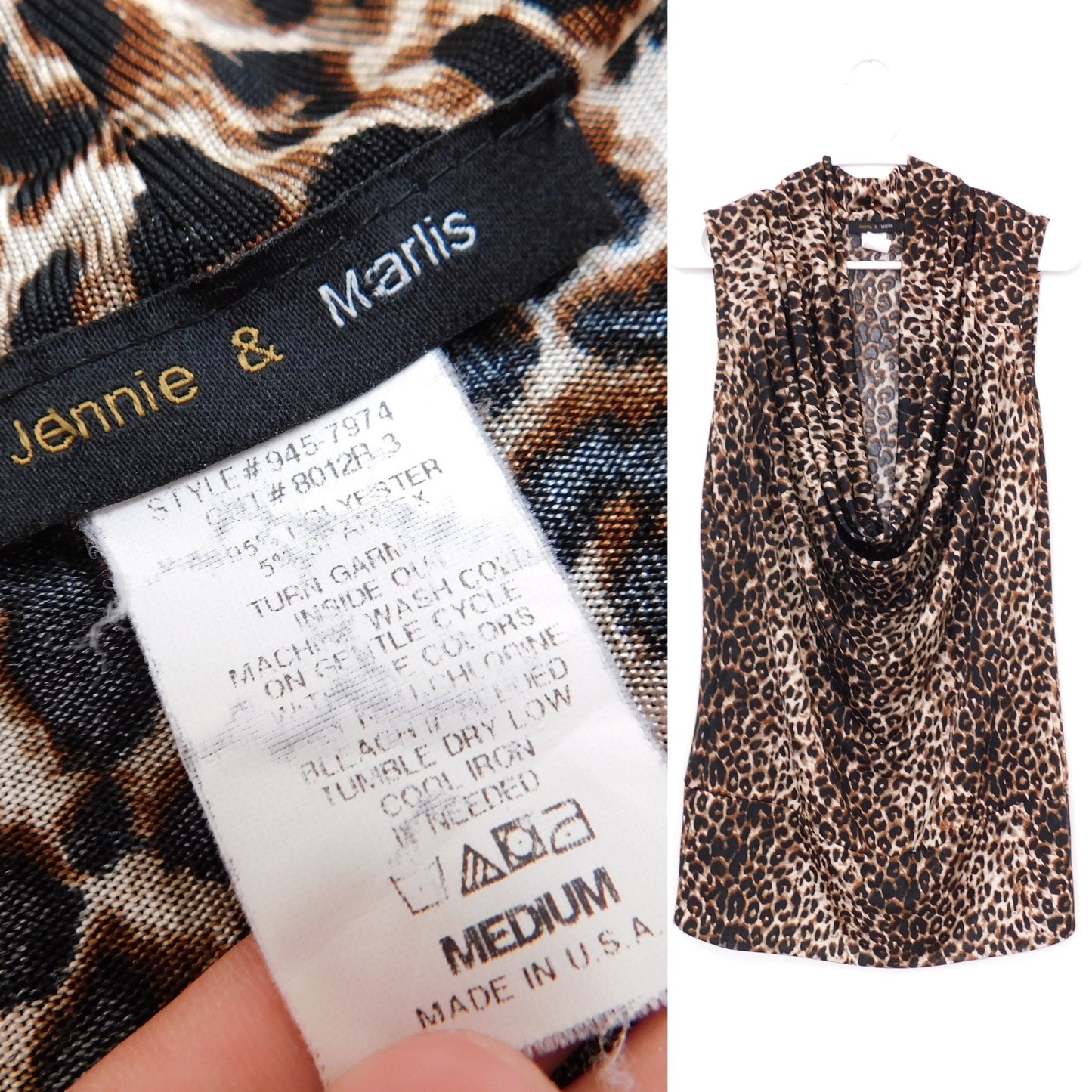 Y2K Leopard Plunge Blouse | Size M
