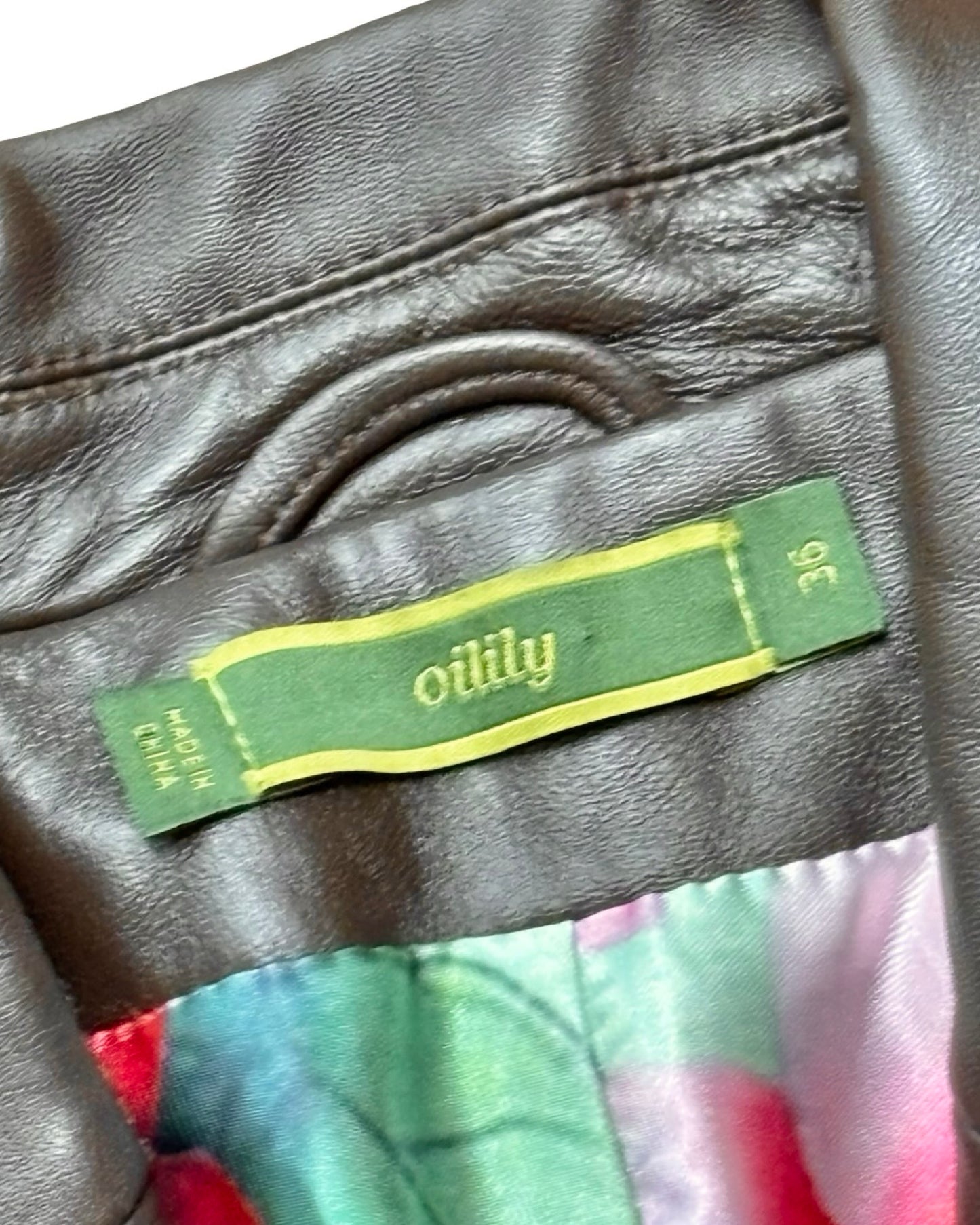 Brown 00's Leather Jacket | Size S