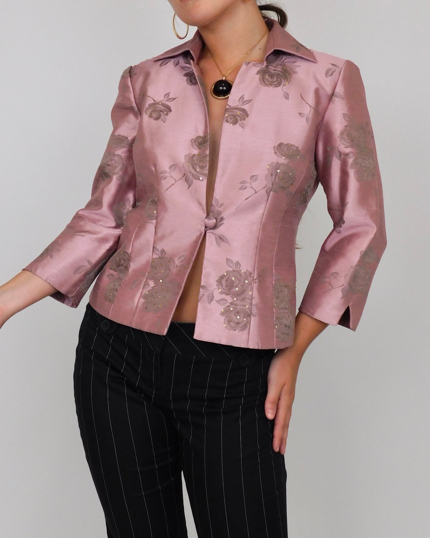 90’s Pink Floral Blazer | Size 6