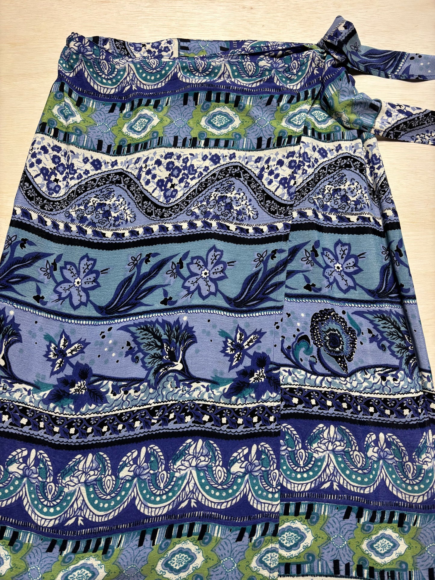 Blue 90’s Wrap Skirt | Size 28” waist